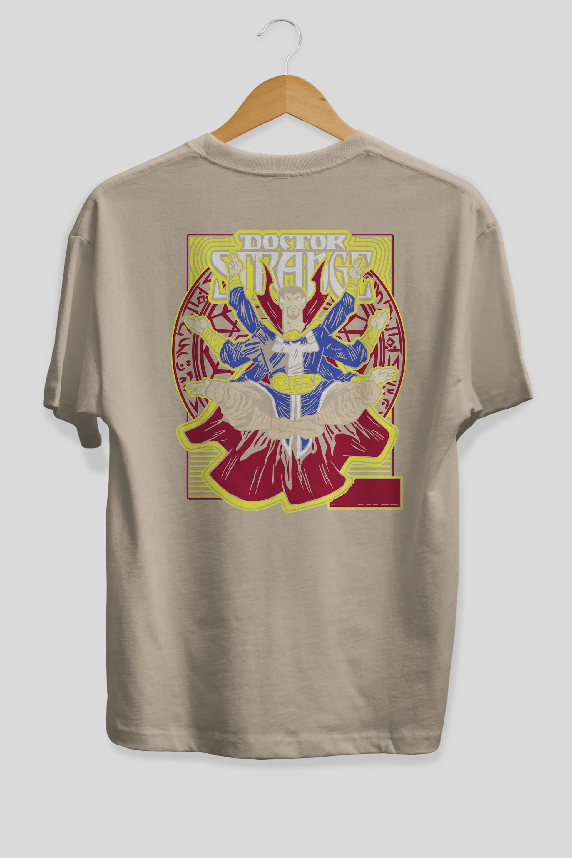 Doctor Strange (1) Arka Baskılı Oversize t-shirt Erkek Kadın Unisex %100 Pamuk Bisiklet Yaka tişort