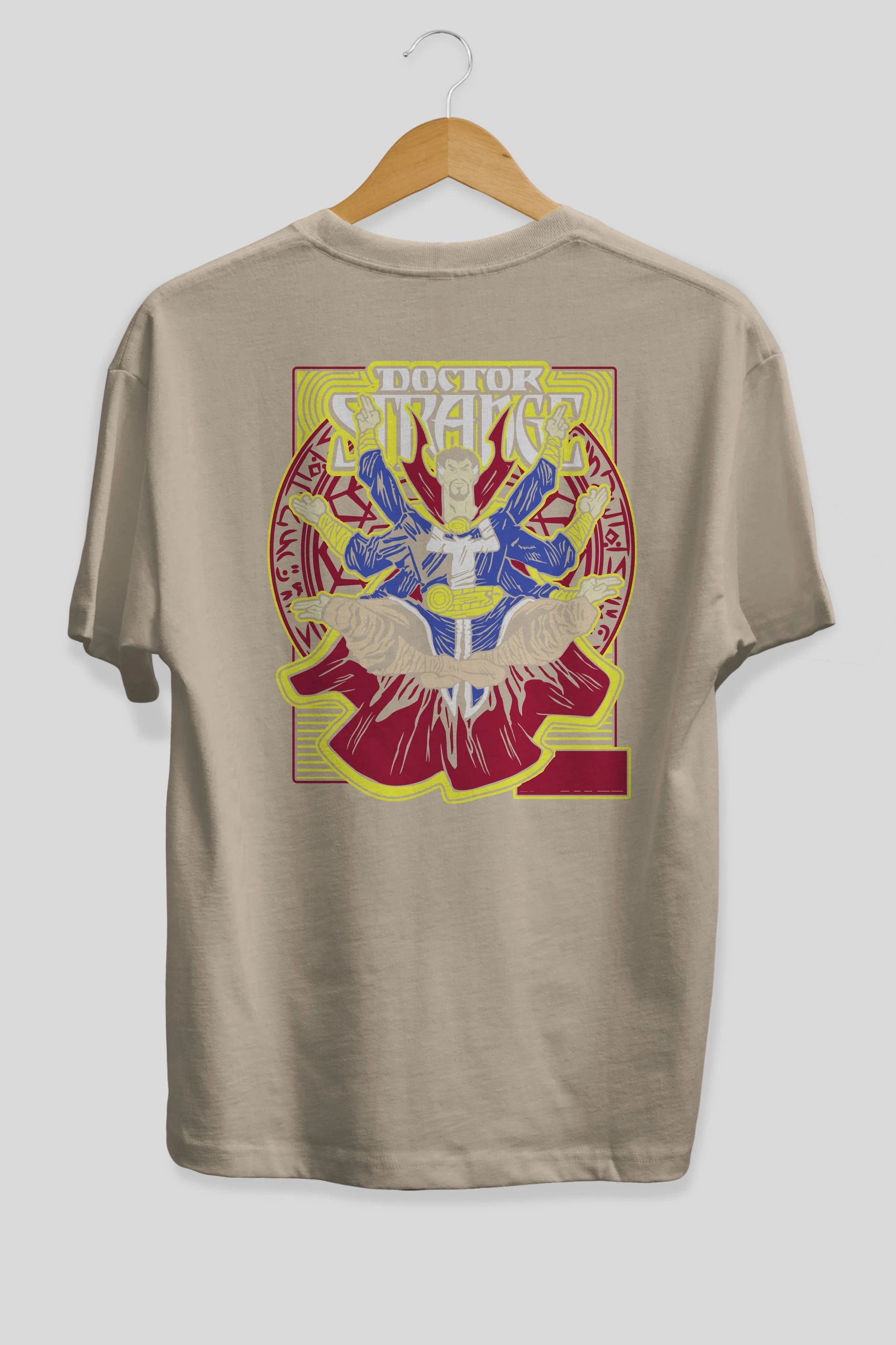Doctor Strange (1) Arka Baskılı Oversize t-shirt Erkek Kadın Unisex %100 Pamuk Bisiklet Yaka tişort