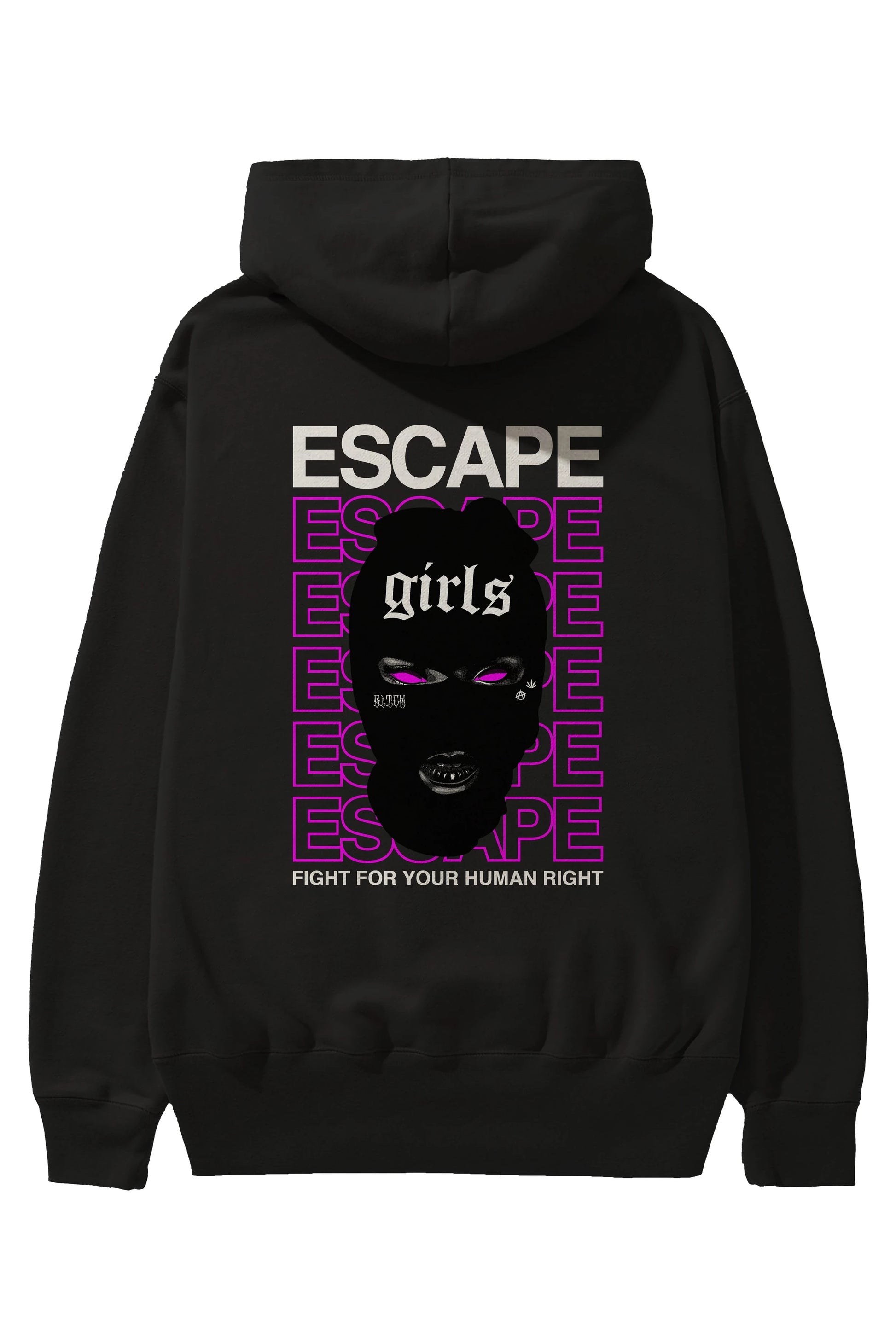 Escape Girl Arka Baskılı Hoodie Oversize Kapüşonlu Sweatshirt Erkek Kadın Unisex