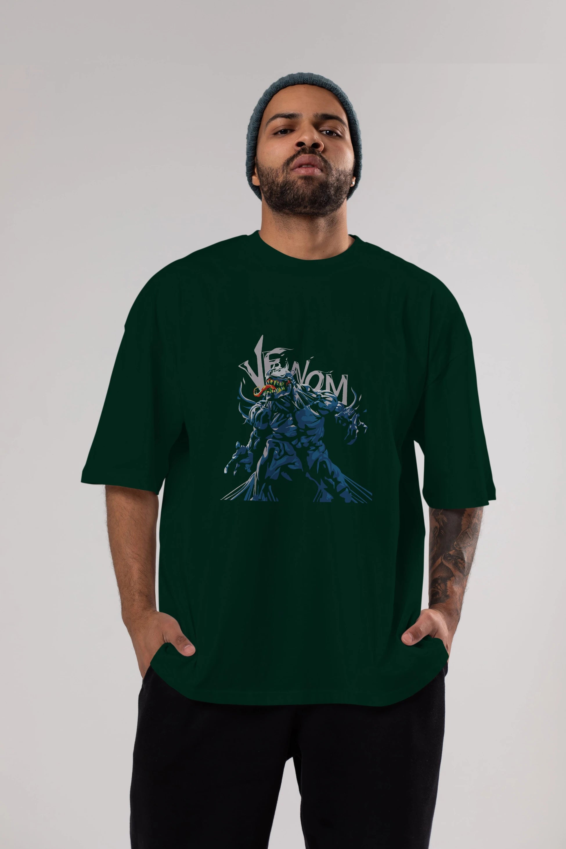 Venom (8) Ön Baskılı Oversize t-shirt Erkek Kadın Unisex %100 Pamuk Bisiklet Yaka tişort