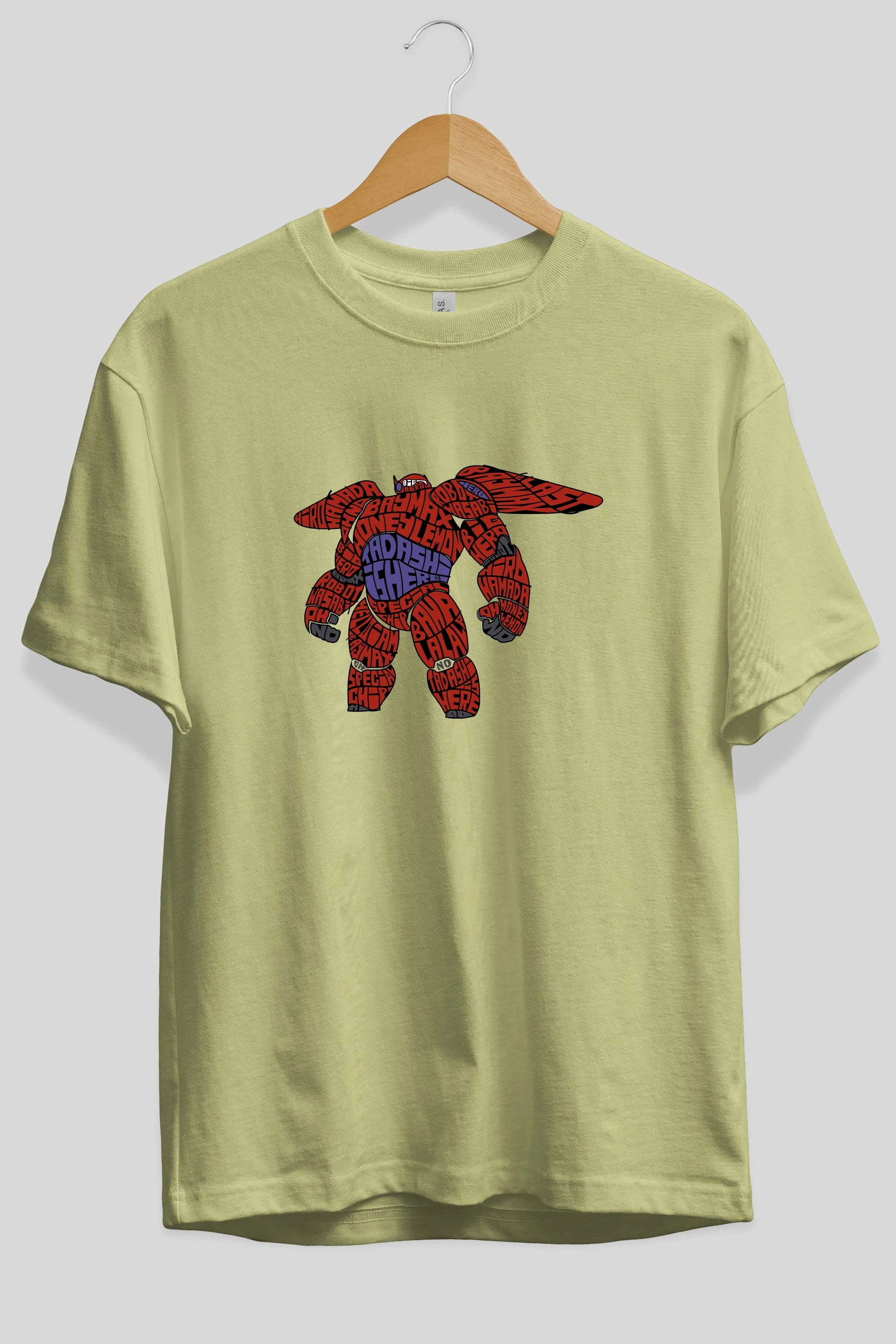 Baymax Ön Baskılı Oversize t-shirt %100 pamuk Erkek Kadın Unisex