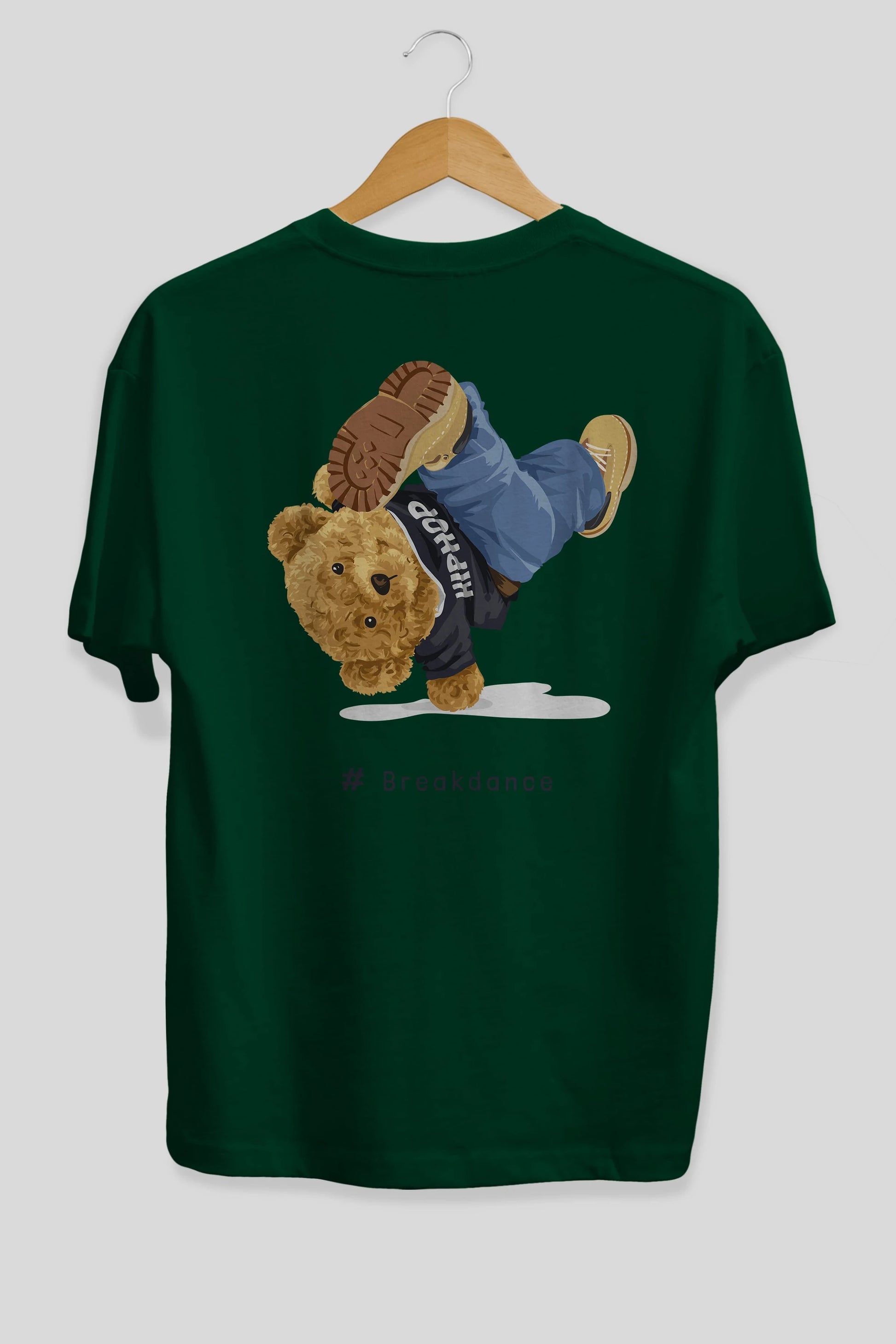 Teddy Bear Breakdance Arka Baskılı Oversize t-shirt Erkek Kadın Unisex %100 Pamuk