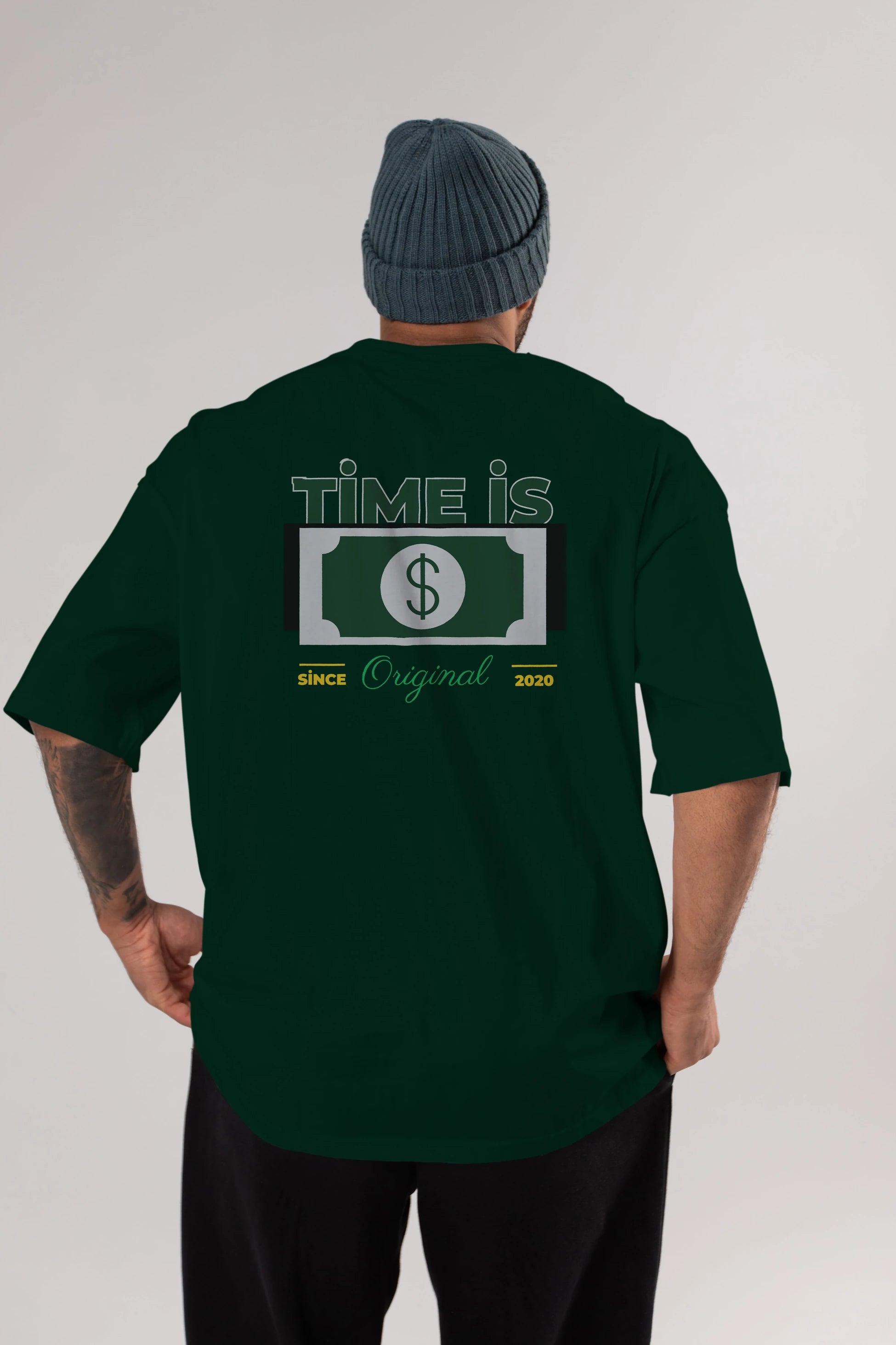 Time is Original Arka Baskılı Oversize t-shirt Erkek Kadın Unisex