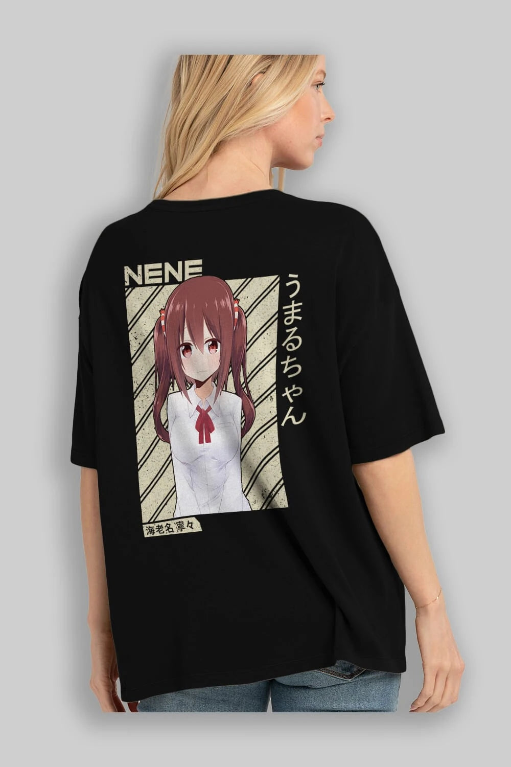 Nene Ebina 1 Anime Arka Baskılı Oversize t-shirt Erkek Kadın Unisex