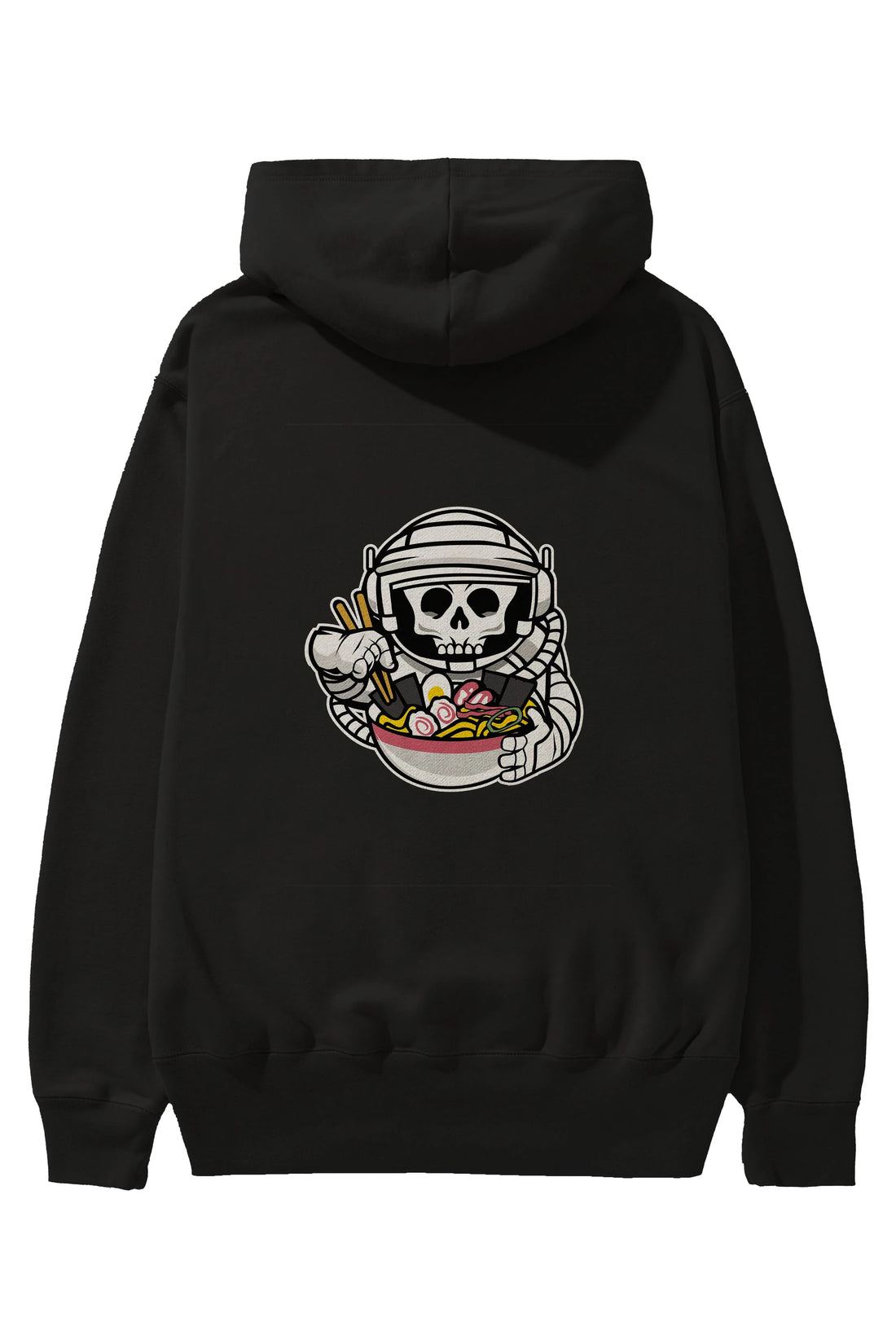 Astronaut Ramen Arka Baskılı Hoodie Oversize Kapüşonlu Sweatshirt Erkek Kadın Unisex