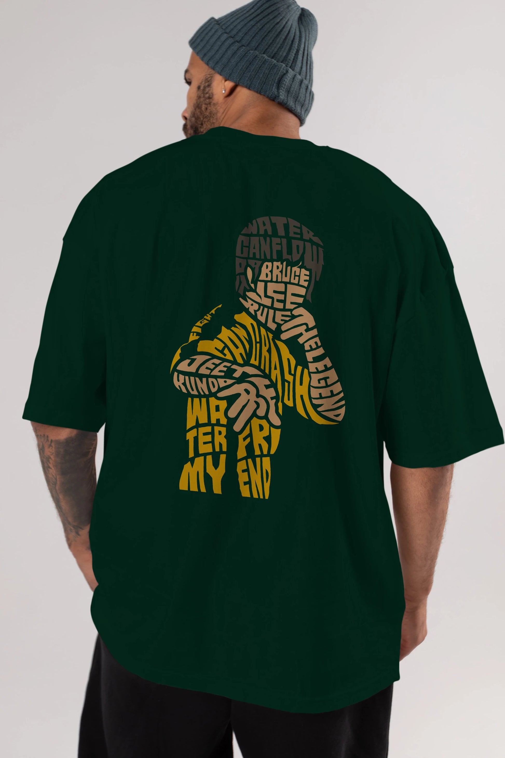 Bruce Lee Arka Baskılı Oversize t-shirt %100 pamuk Erkek Kadın Unisex