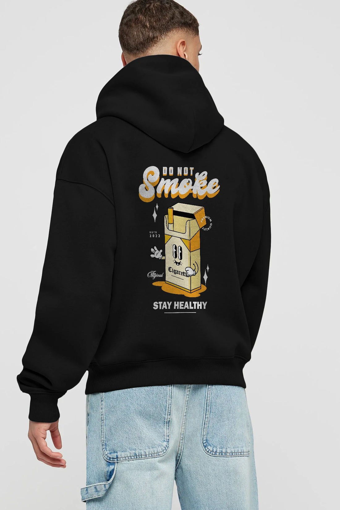 Do Not Smoke Arka Baskılı Hoodie Oversize Kapüşonlu Sweatshirt Erkek Kadın Unisex