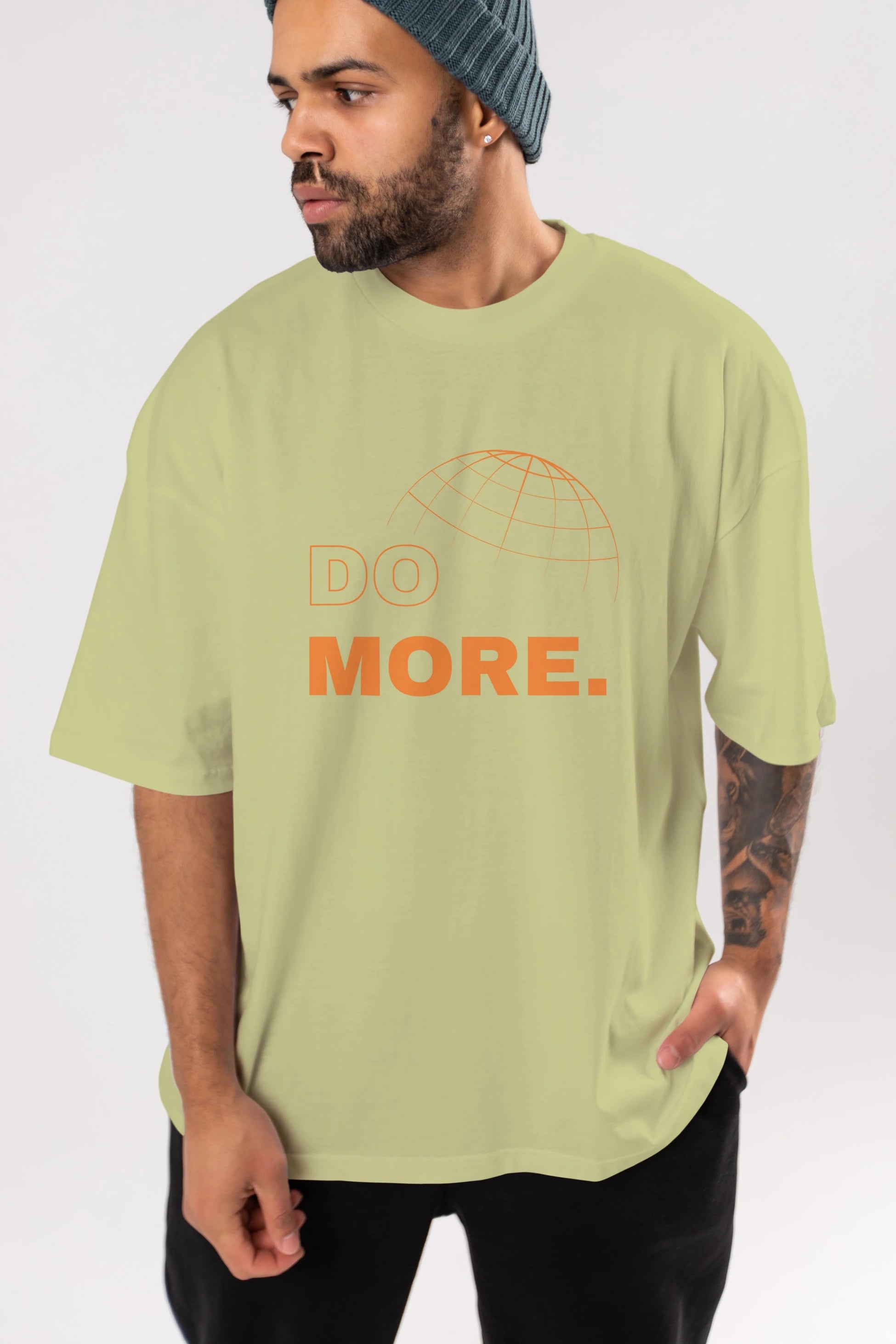 Do More Yazılı Ön Baskılı Oversize t-shirt Erkek Kadın Unisex