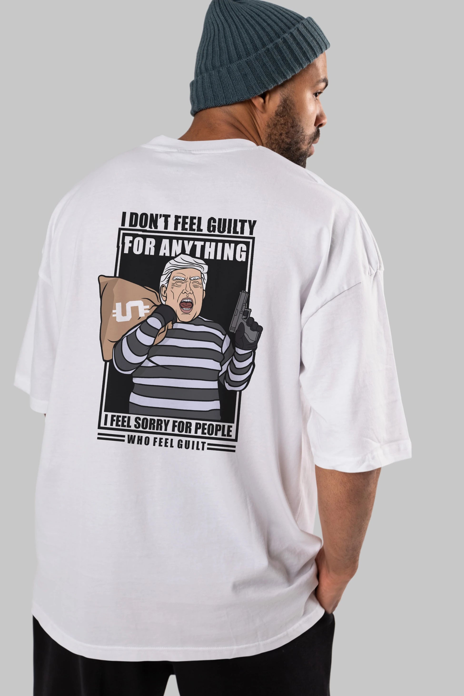 Criminal Trump Arka Baskılı Oversize t-shirt Erkek Kadın Unisex %100 Pamuk tişort