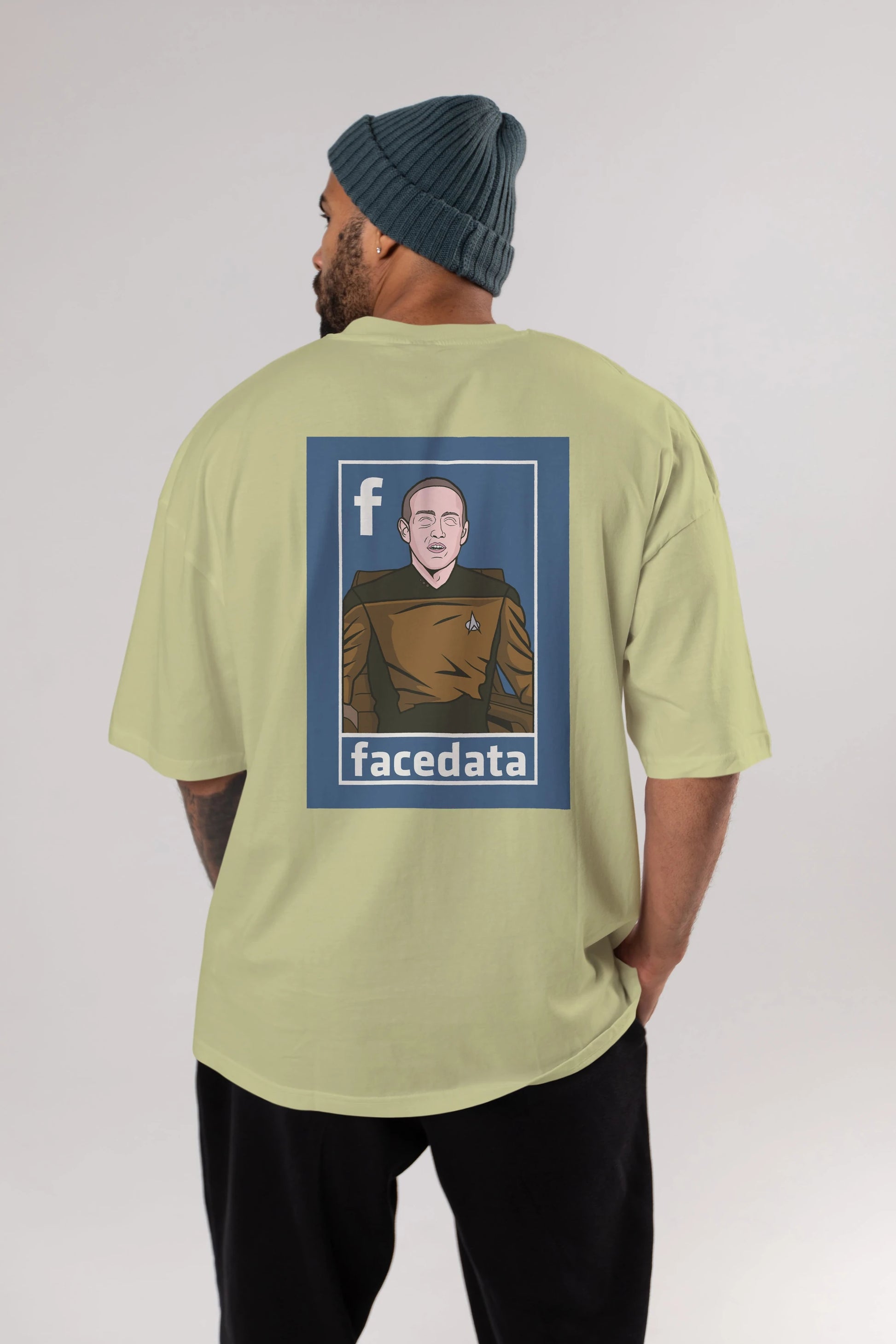 Zukerberg Data Arka Baskılı Oversize t-shirt Erkek Kadın Unisex %100 Pamuk tişort