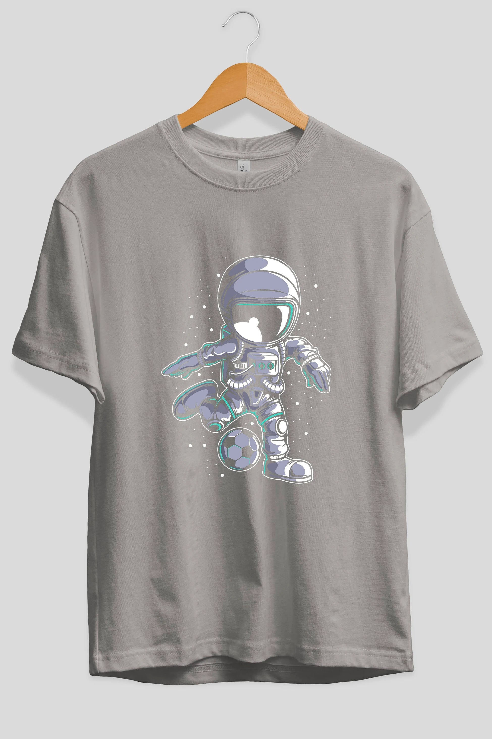 Astronaut Soccer (2) Ön Baskılı Oversize t-shirt Erkek Kadın Unisex