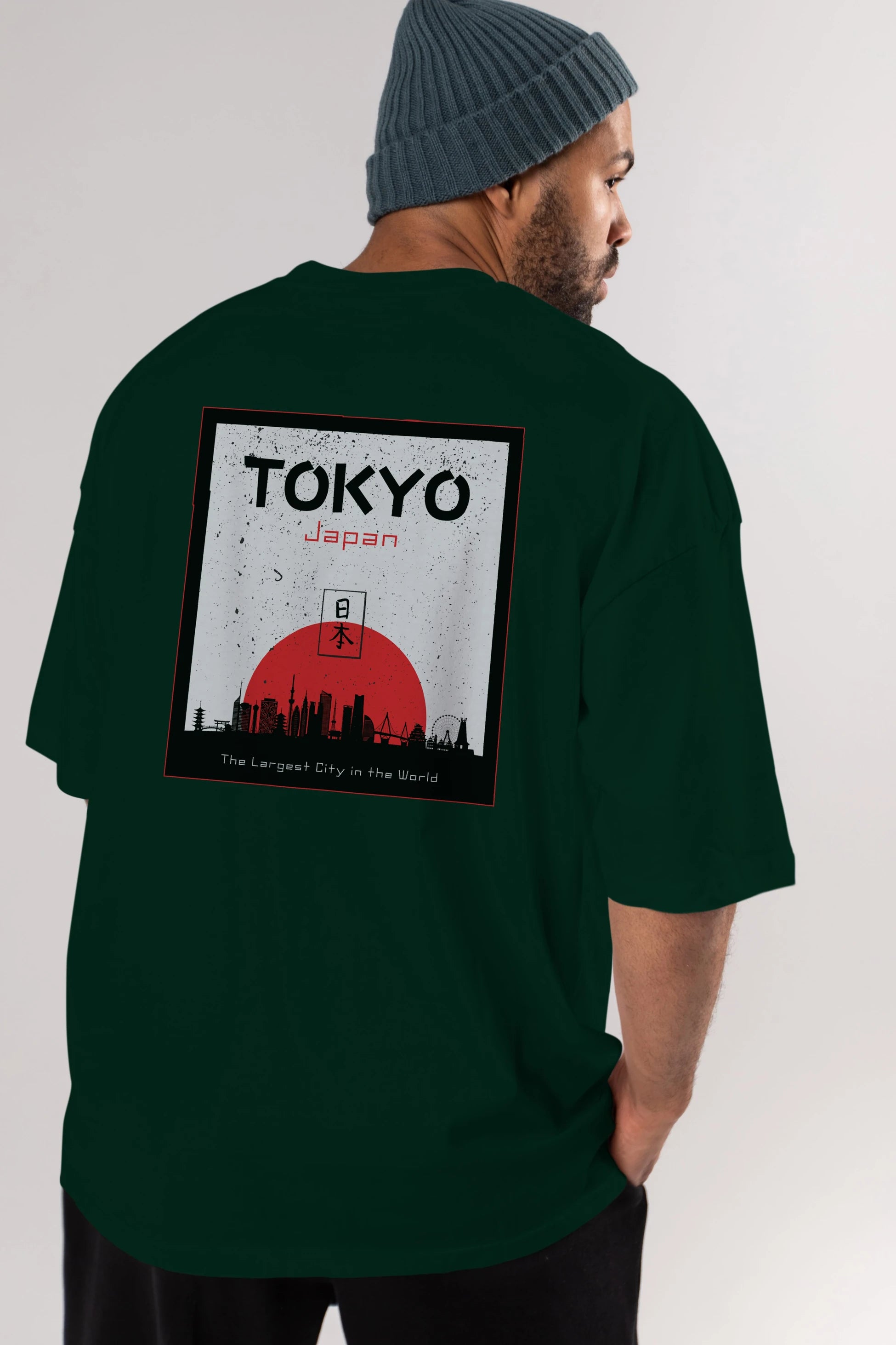 Tokyo Japan Yazılı Arka Baskılı Oversize t-shirt Erkek Kadın Unisex