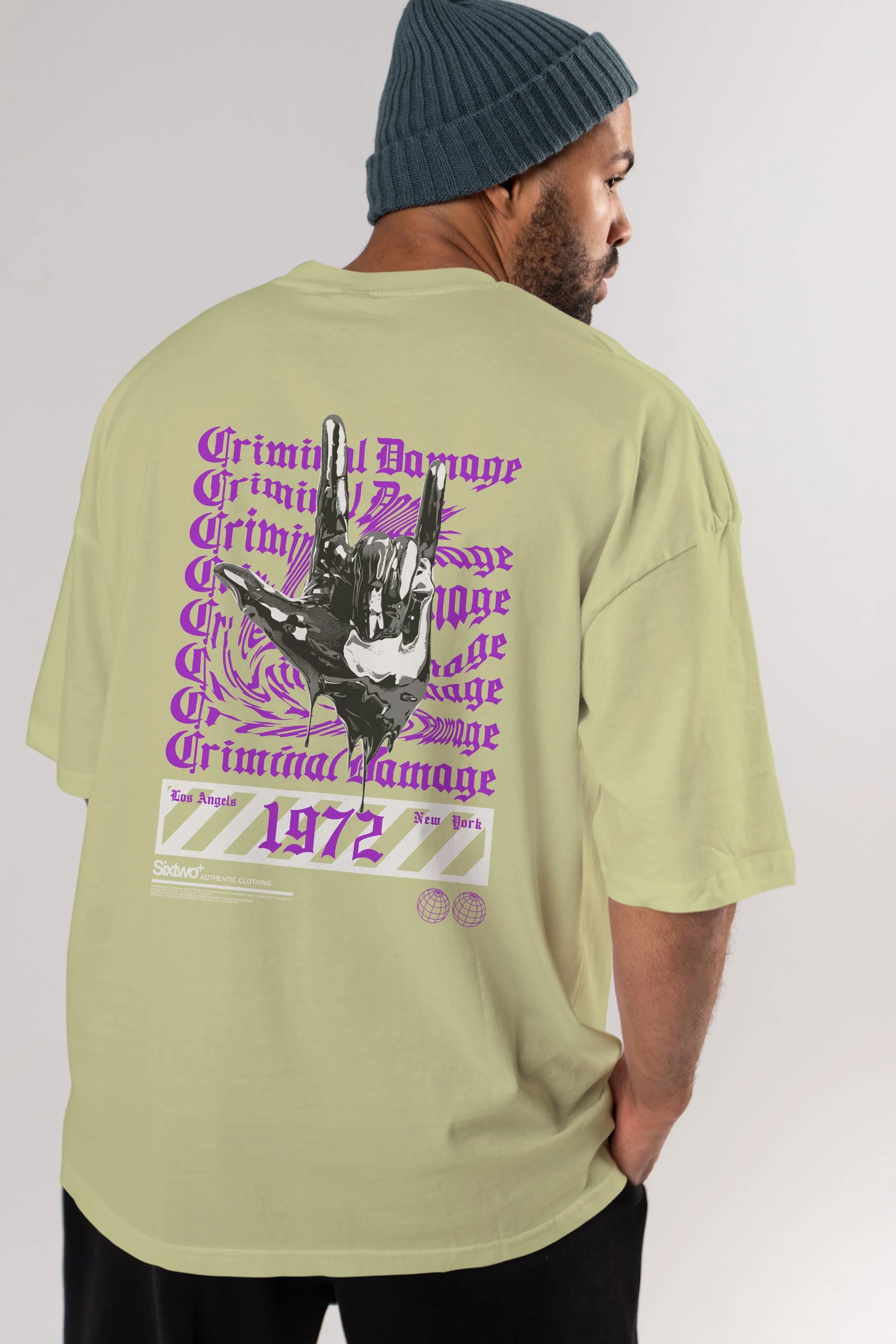 Criminal Damage 2 Arka Baskılı Oversize t-shirt Erkek Kadın Unisex