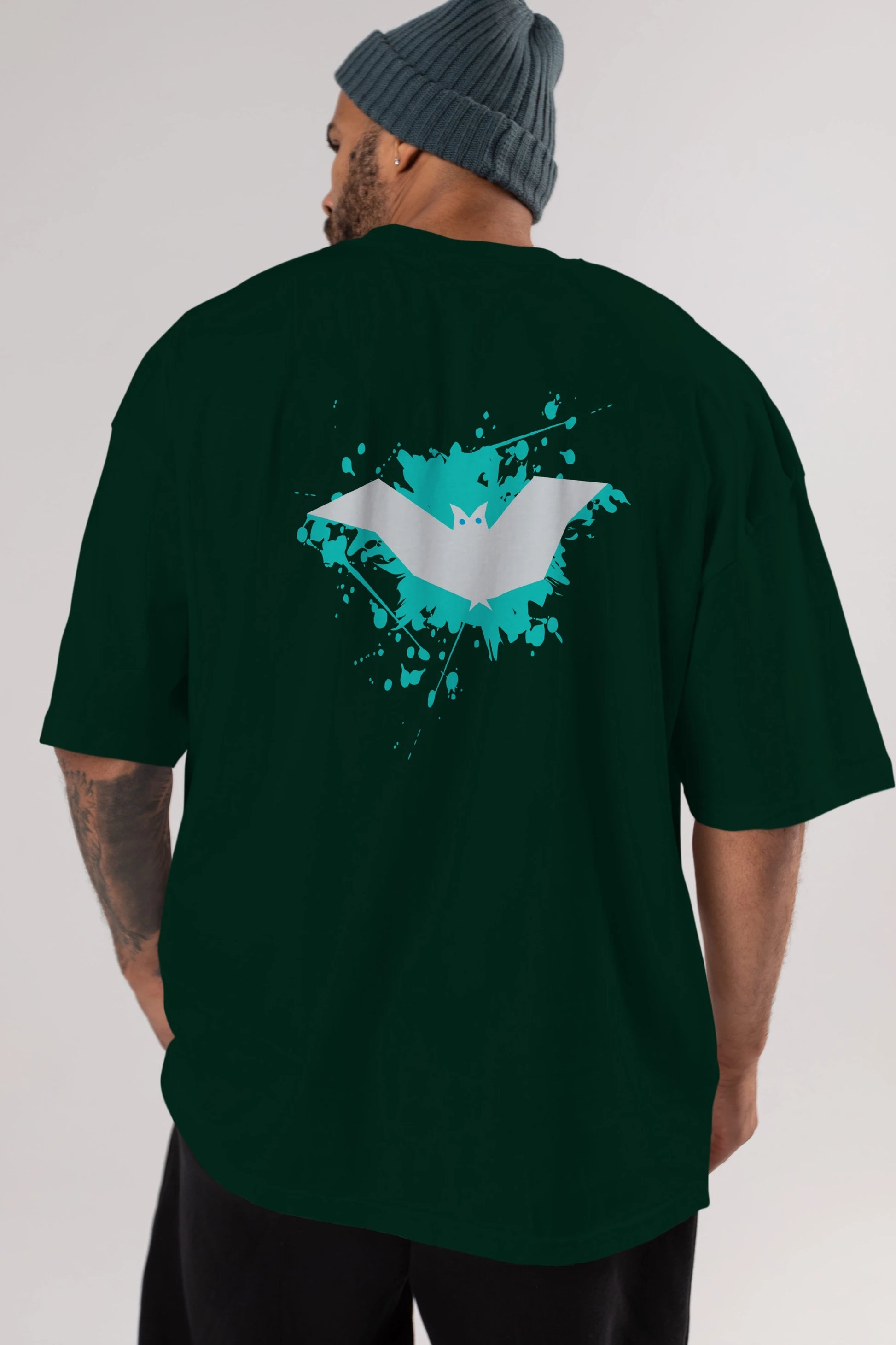 Halloween Arka Baskılı Oversize t-shirt Erkek Kadın Unisex