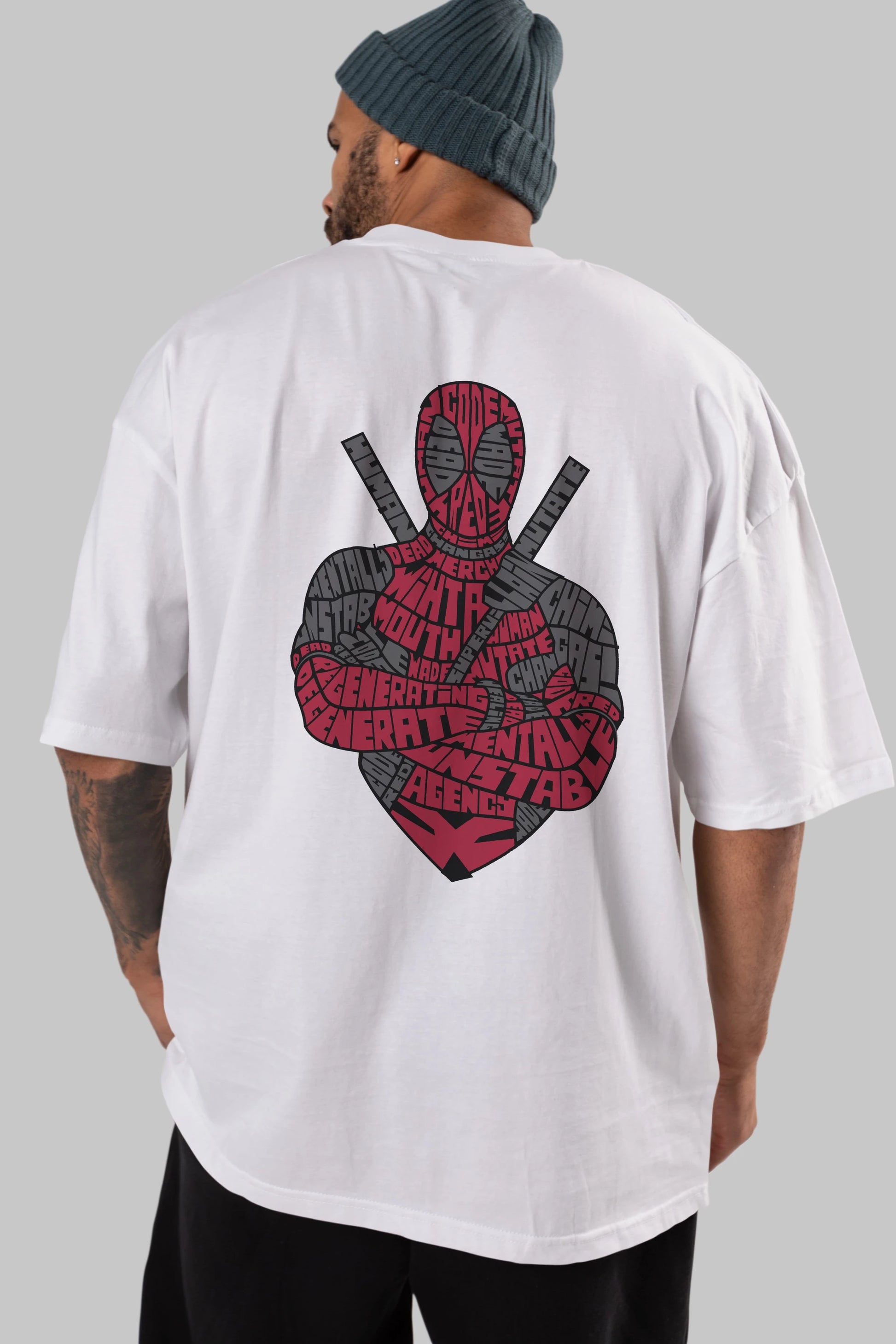 Dead Red Arka Baskılı Oversize t-shirt %100 pamuk Erkek Kadın Unisex