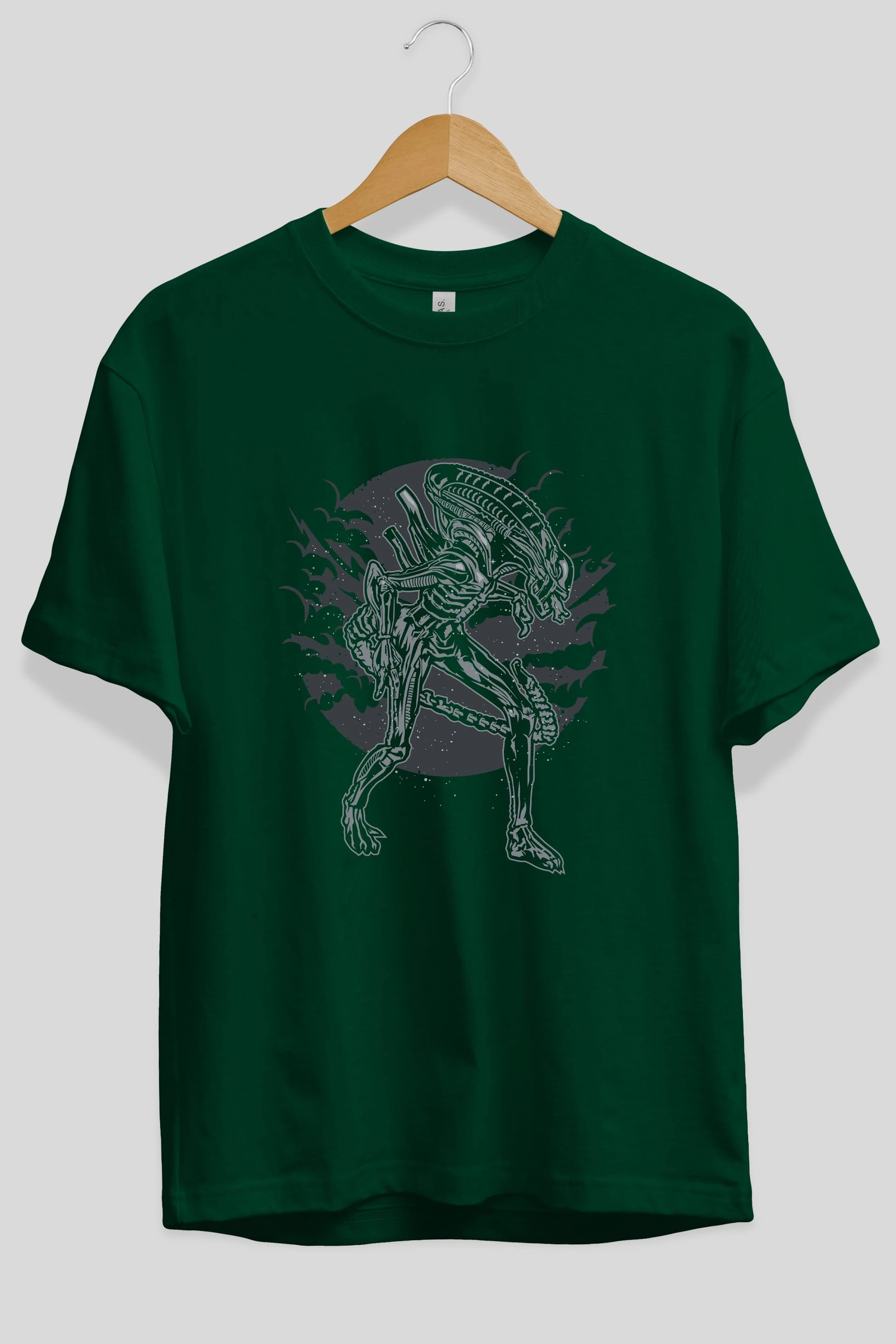 Xenomorph Ön Baskılı Oversize t-shirt Erkek Kadın Unisex %100 Pamuk tişort