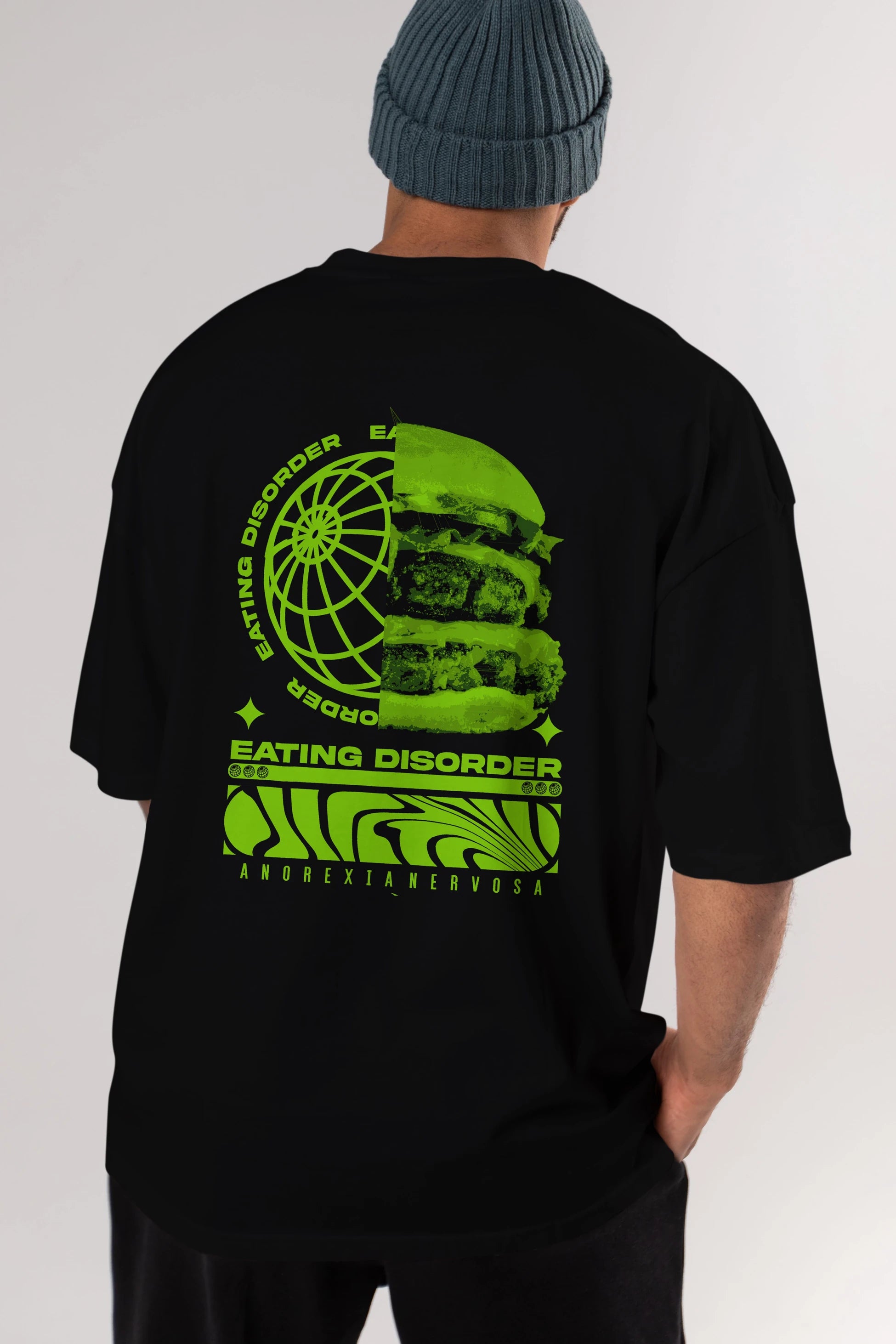 Eating Disorder Arka Baskılı Oversize t-shirt Erkek Kadın Unisex