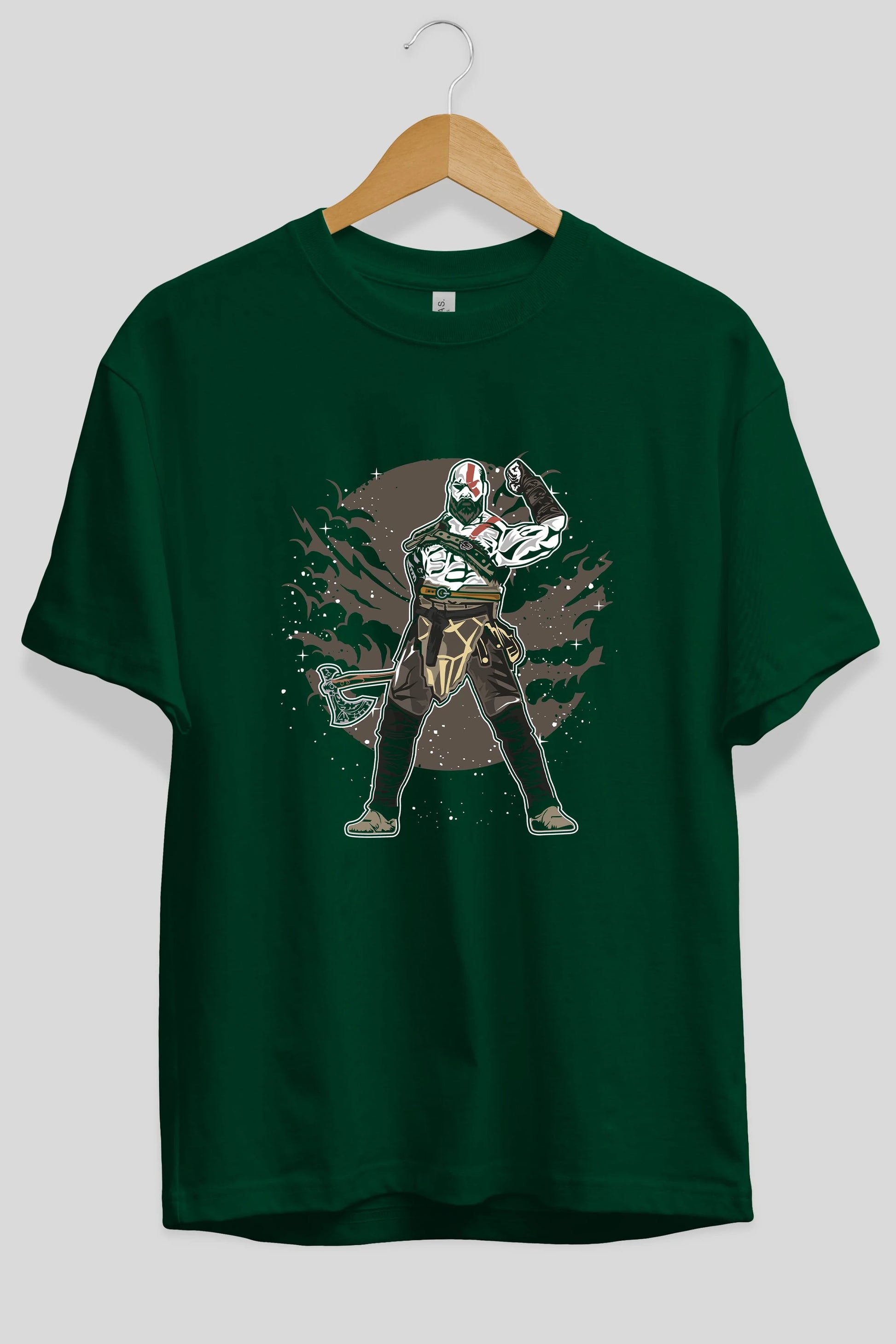 GOD OF WAR Ön Baskılı Oversize t-shirt Erkek Kadın Unisex %100 Pamuk tişort