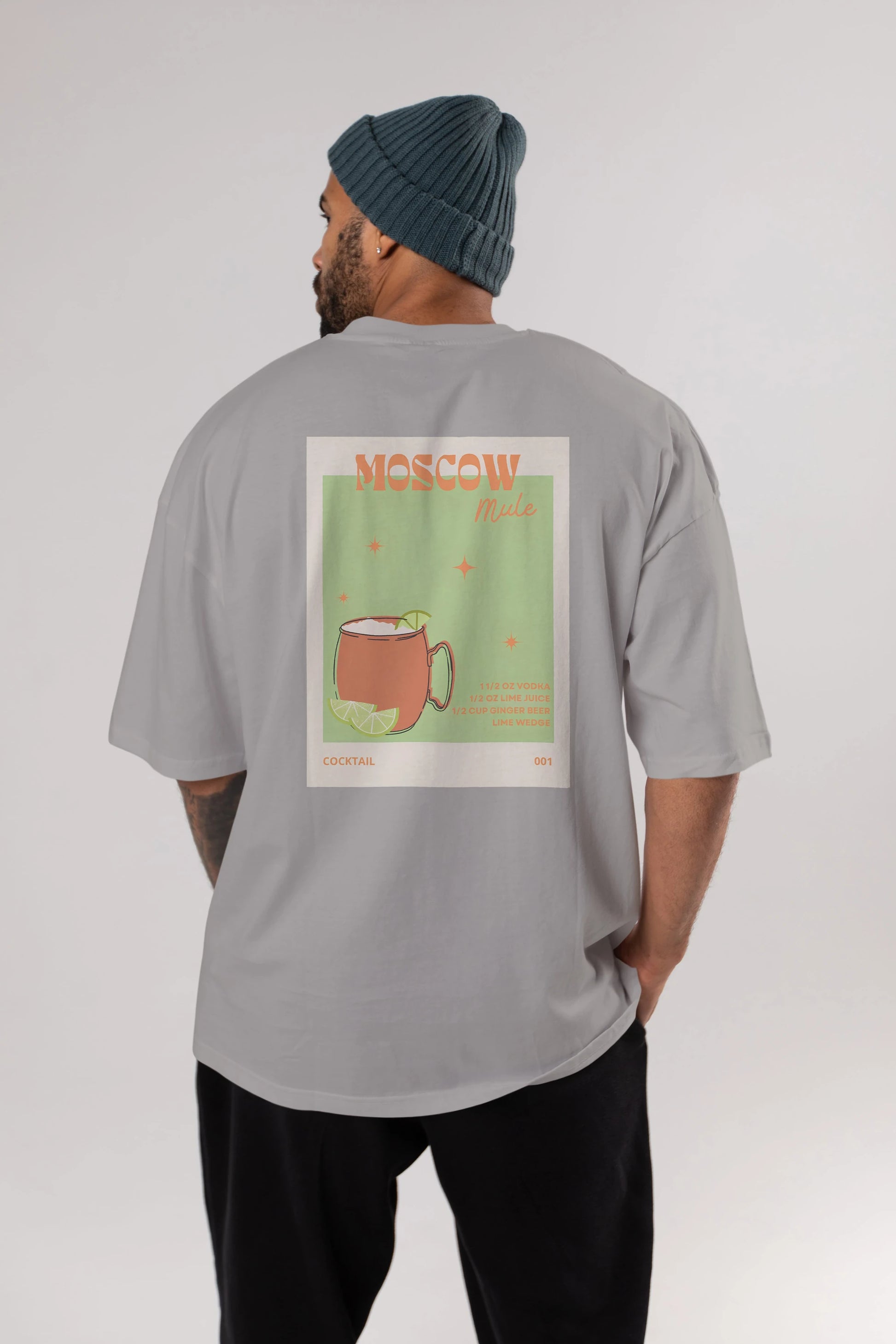 Moscow Mule 2 Arka Baskılı Oversize t-shirt Erkek Kadın Unisex %100 Pamuk Bisiklet Yaka tişort