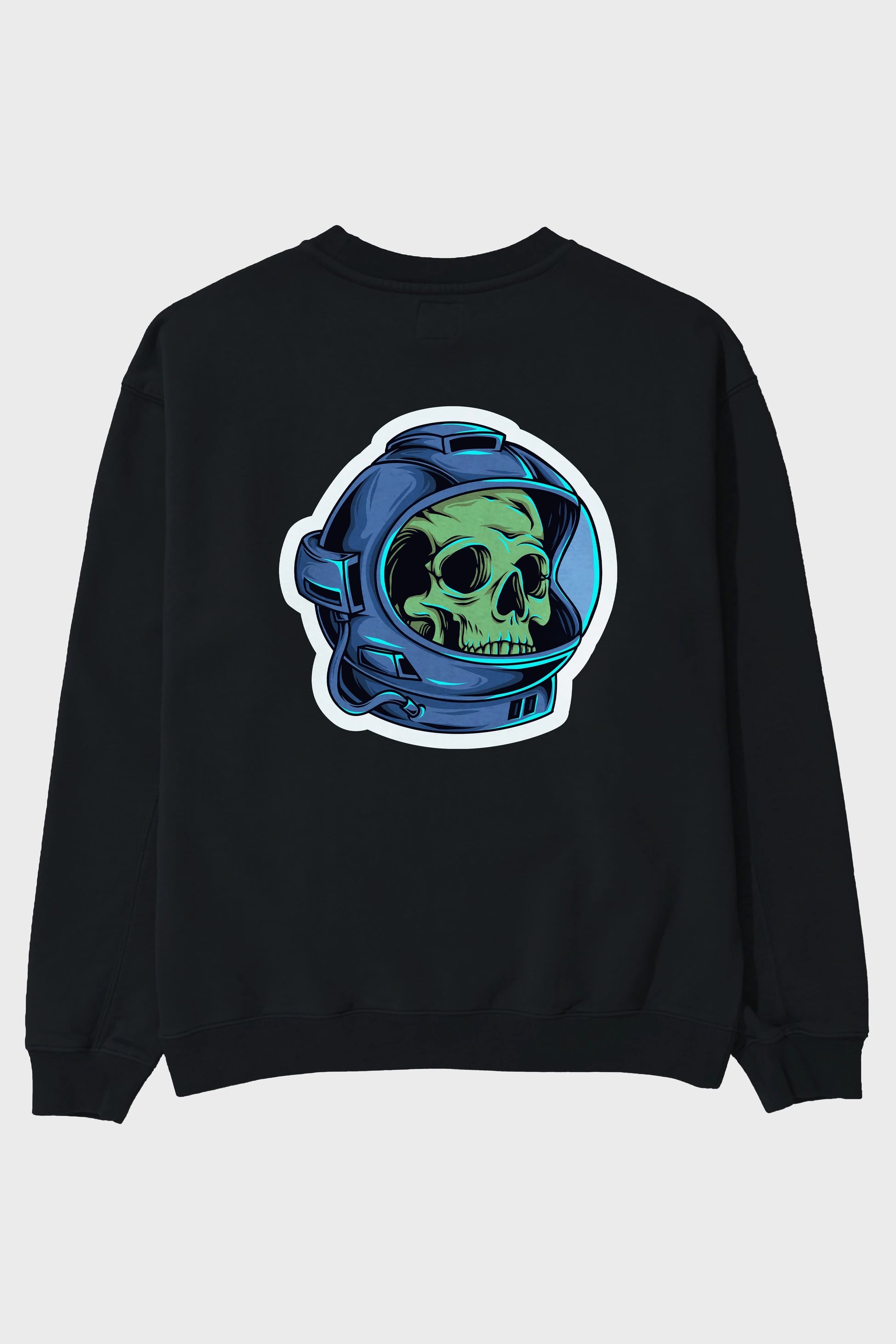 Astroskull Sticker Arka Baskılı Oversize Sweatshirt Erkek Kadın Unisex