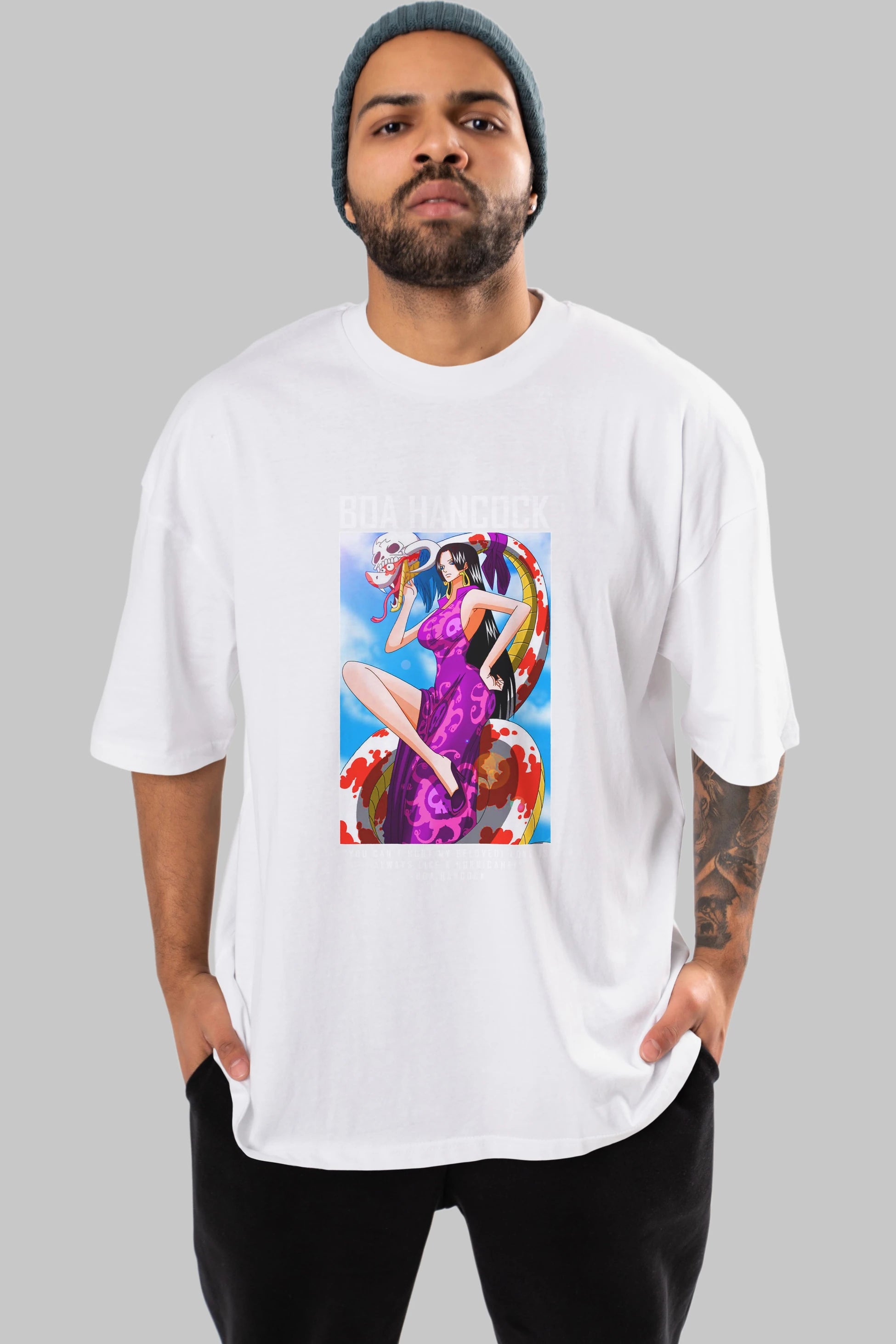 Boa Hancock Anime Ön Baskılı Oversize t-shirt Erkek Kadın Unisex