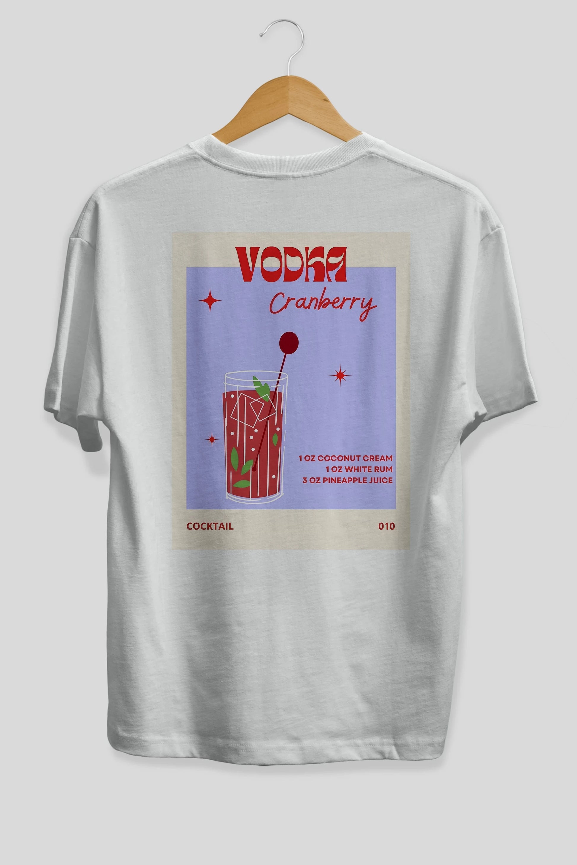Vodka Cranberry Arka Baskılı Oversize t-shirt Erkek Kadın Unisex %100 Pamuk Bisiklet Yaka tişort