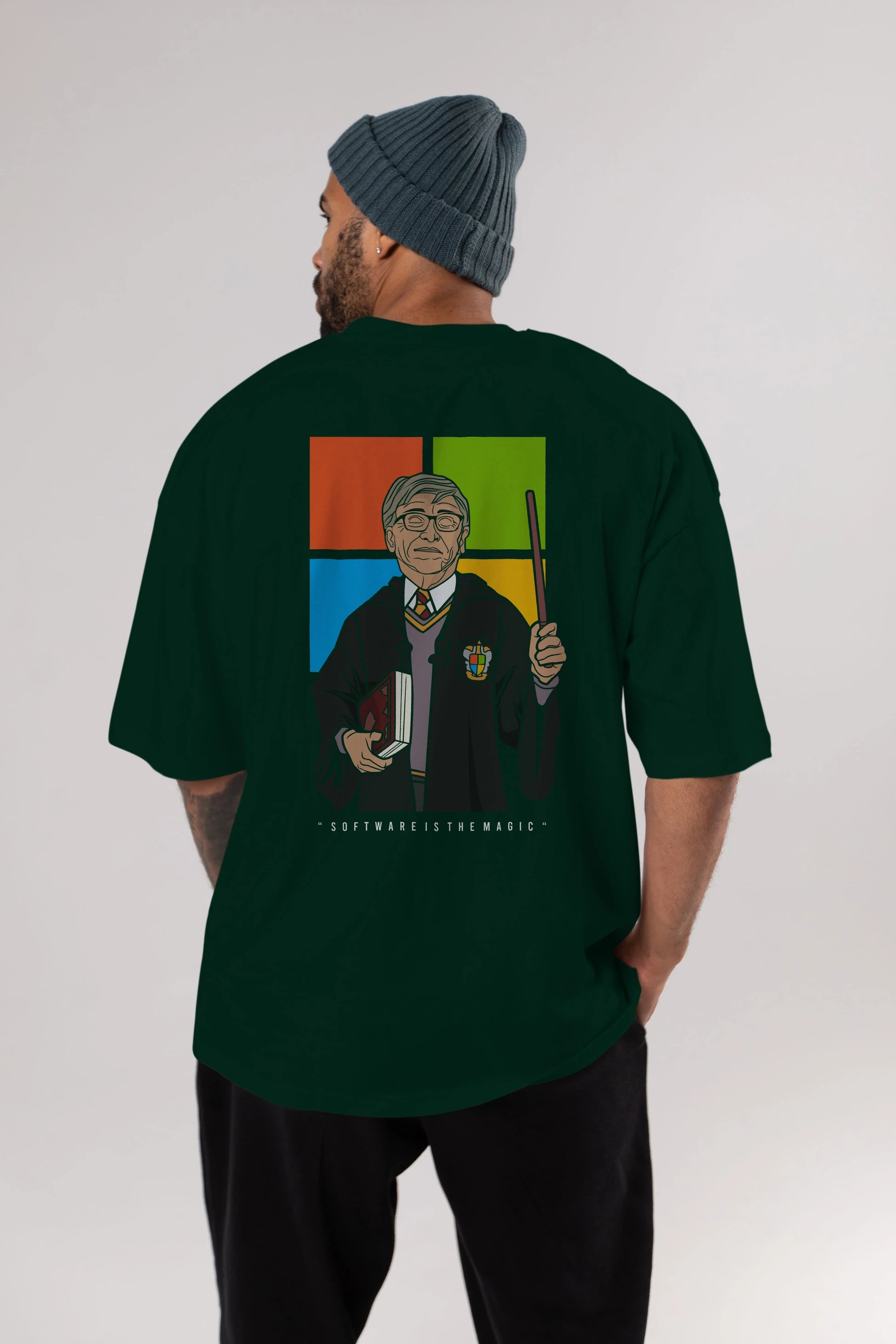 Harry Potter Gates Arka Baskılı Oversize t-shirt Erkek Kadın Unisex %100 Pamuk tişort