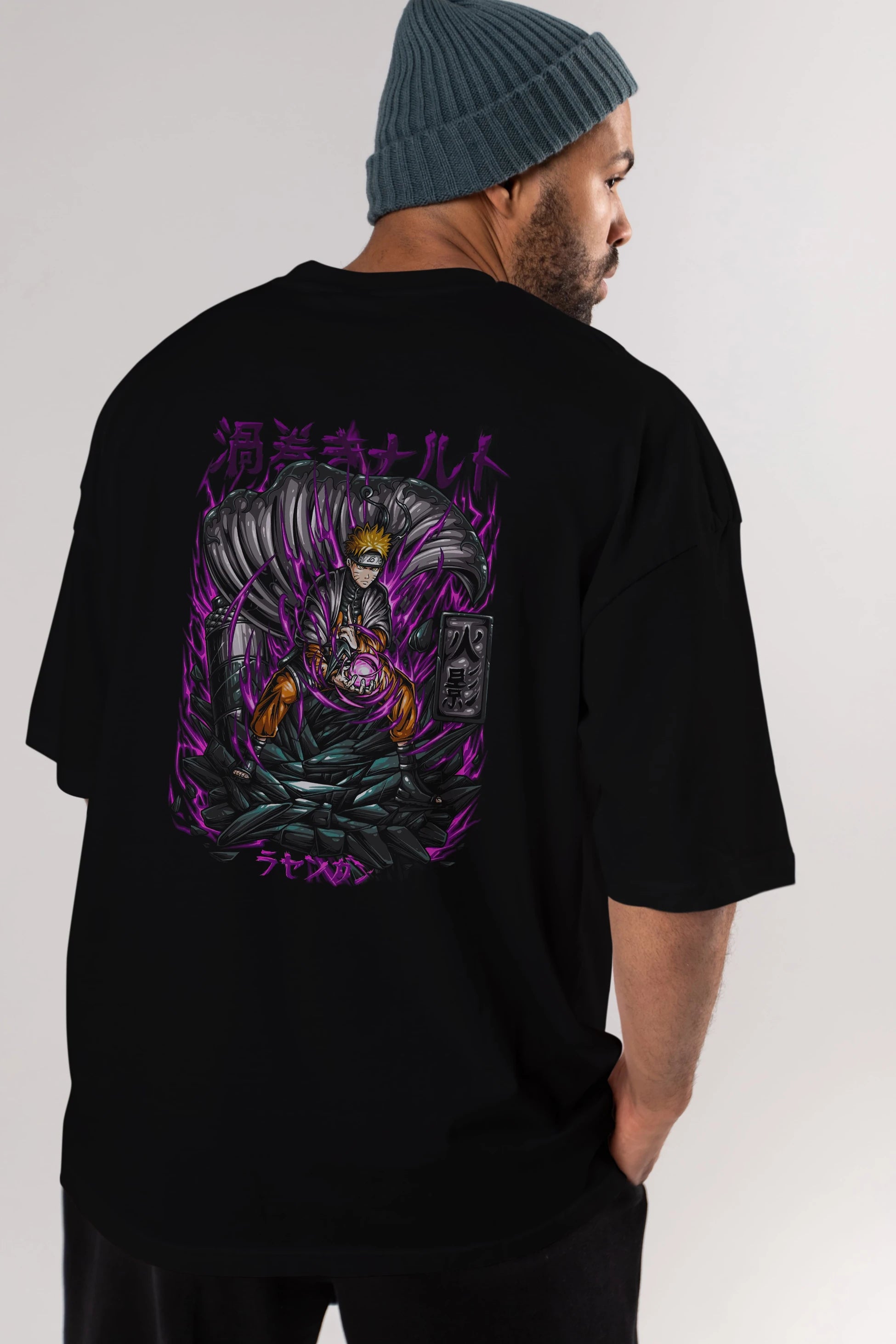NARUTO Anime Arka Baskılı Oversize t-shirt Erkek Kadın Unisex