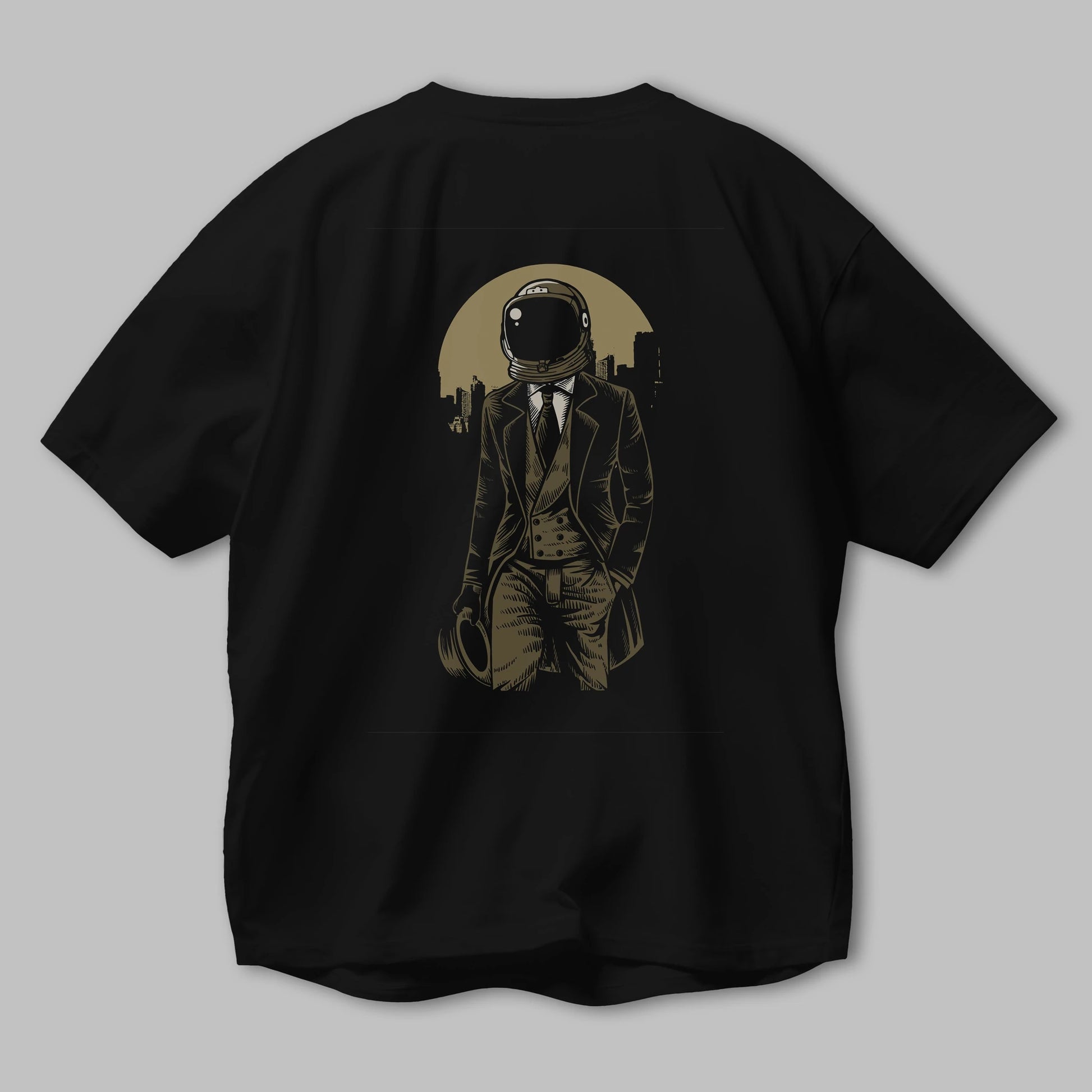 Classic Astronaut Arka Baskılı Oversize t-shirt Erkek Kadın Unisex %100 Pamuk