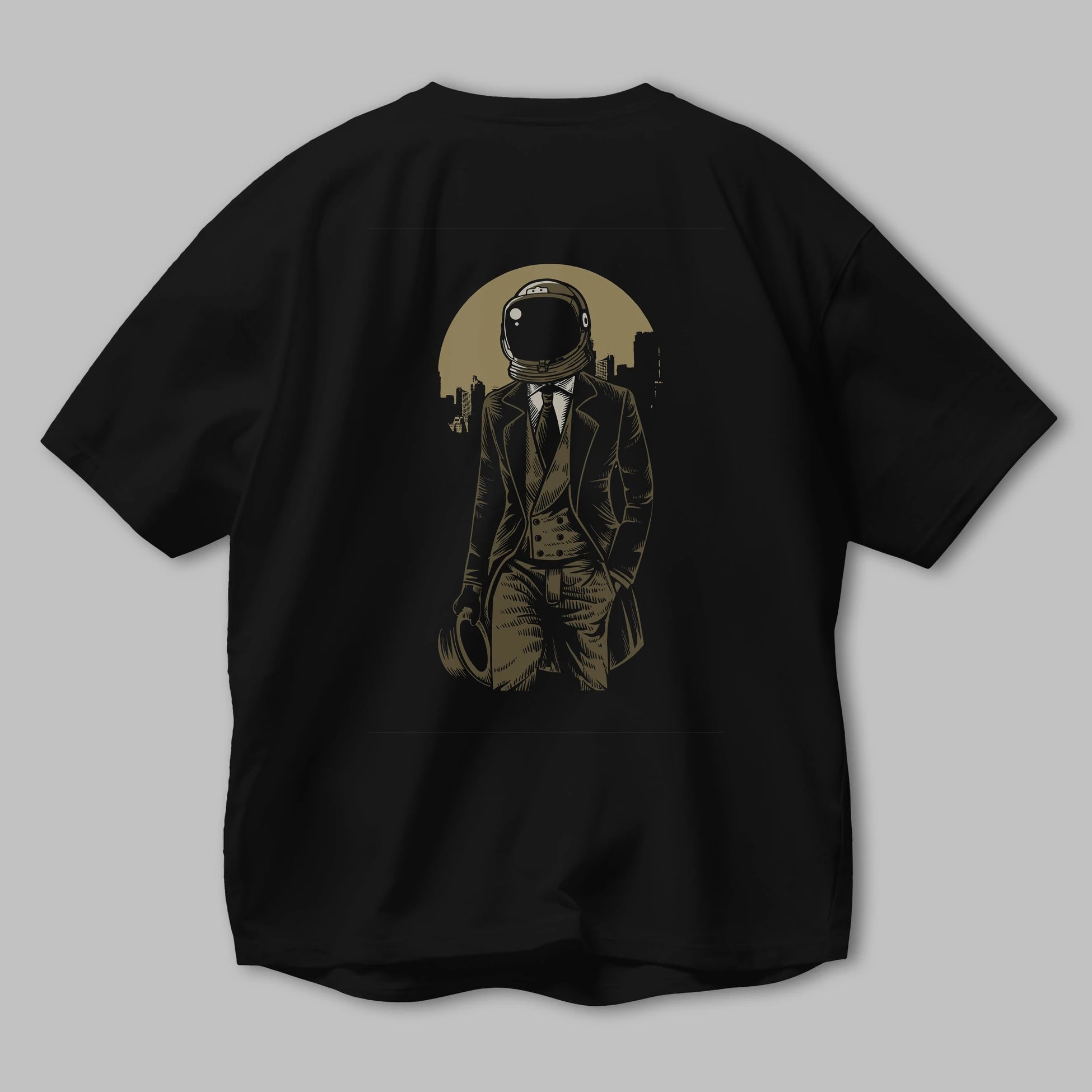 Classic Astronaut Arka Baskılı Oversize t-shirt Erkek Kadın Unisex %100 Pamuk