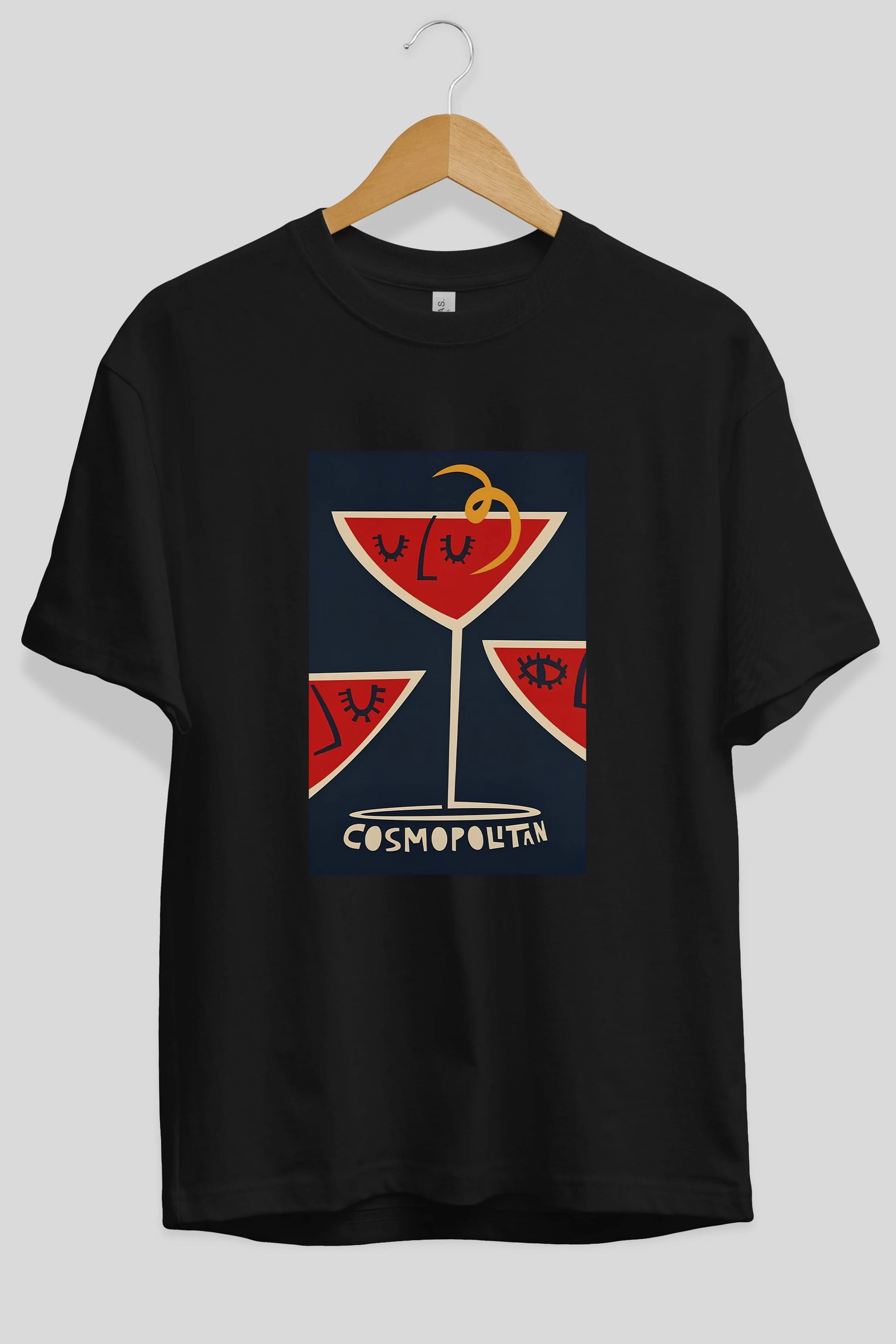 Cosmopolitan 4 Ön Baskılı Oversize t-shirt Erkek Kadın Unisex %100 Pamuk Bisiklet Yaka tişort