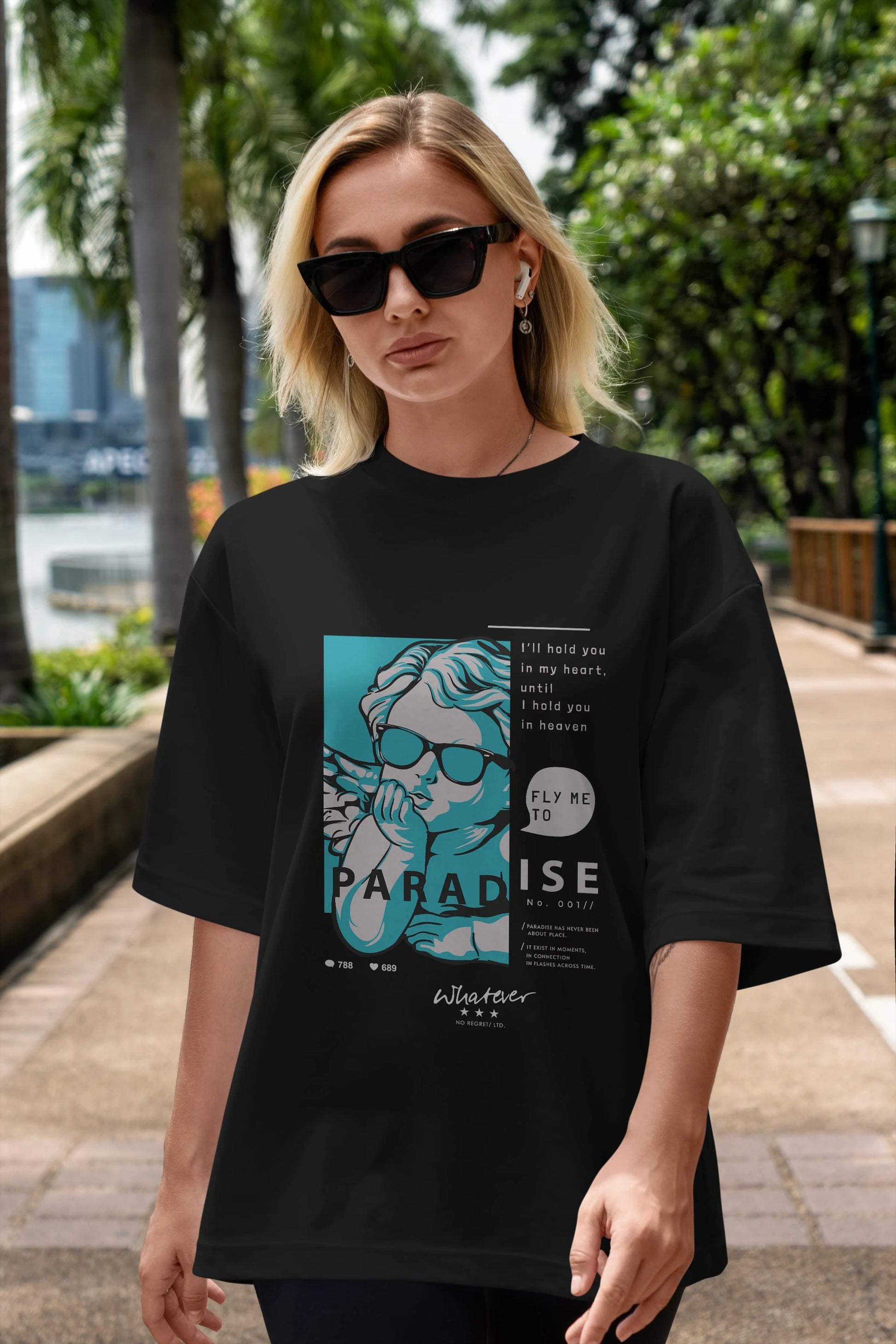 Paradise Fly to Me Ön Baskılı Oversize t-shirt Erkek Kadın Unisex