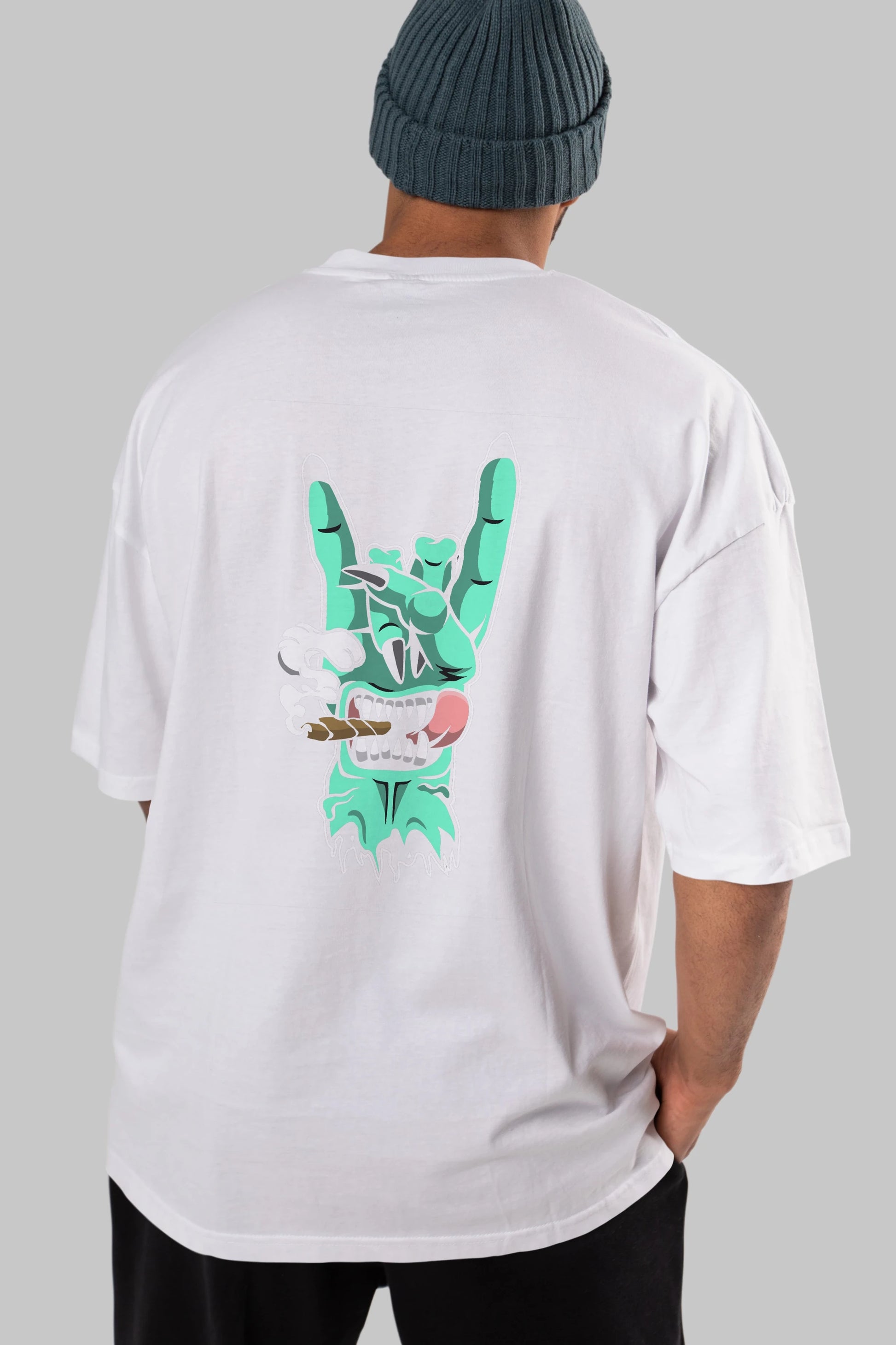 Metal Sign Arka Baskılı Oversize t-shirt Erkek Kadın Unisex %100 Pamuk tişort
