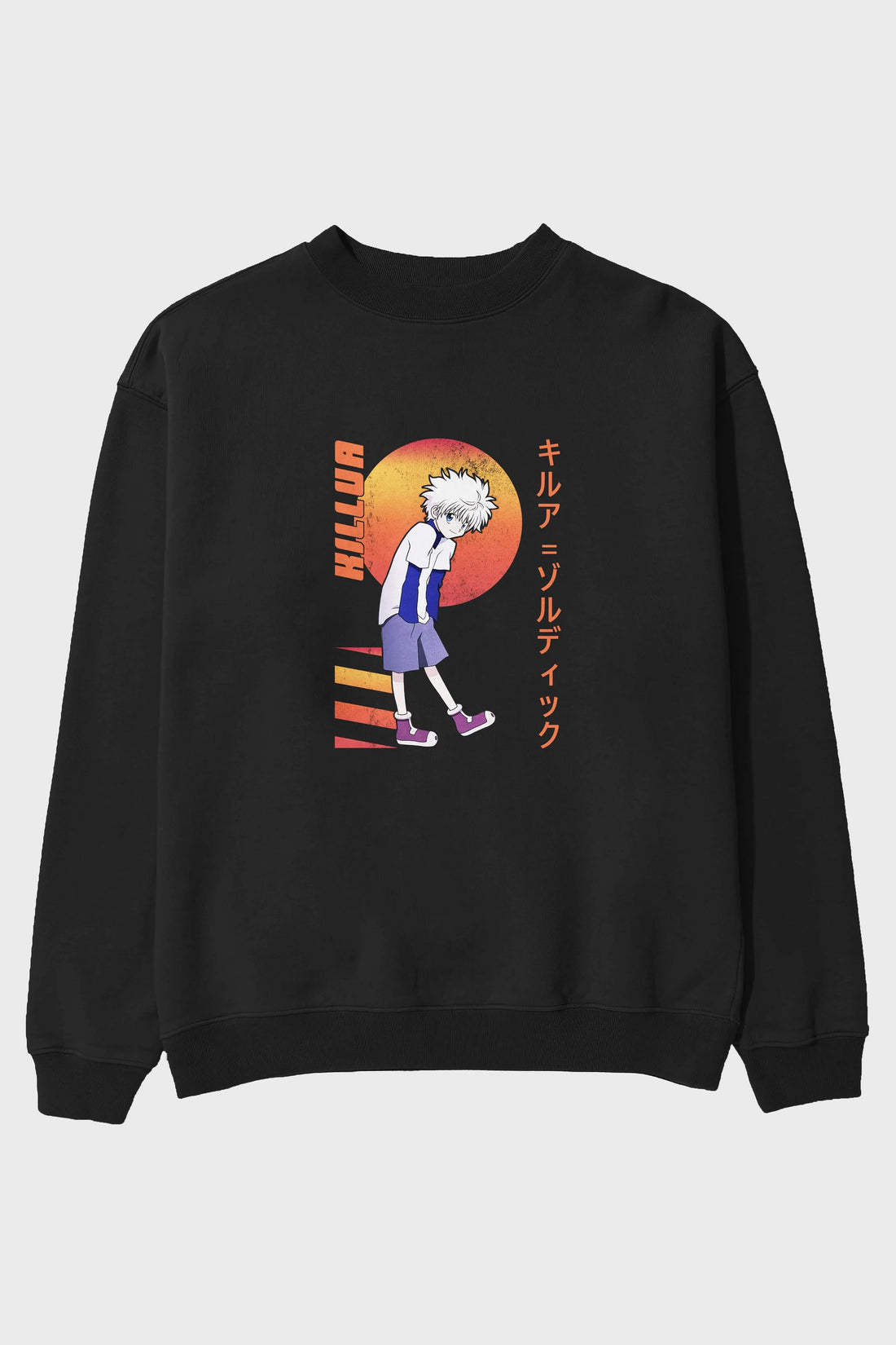 Killua Zoldyck 5 2 Anime Ön Baskılı Oversize Sweatshirt Erkek Kadın Unisex