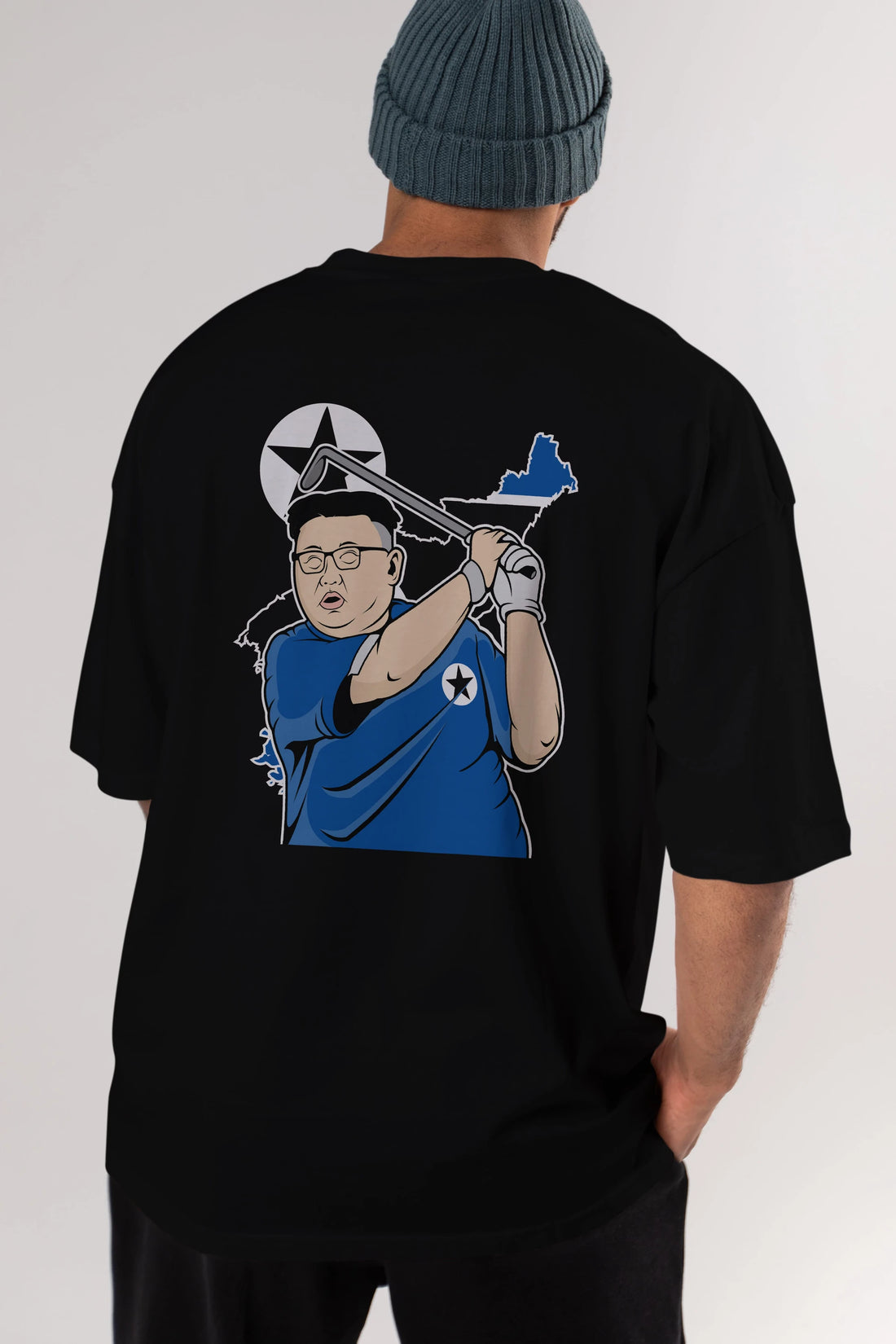 Kim Golf Arka Baskılı Oversize t-shirt Erkek Kadın Unisex %100 Pamuk tişort