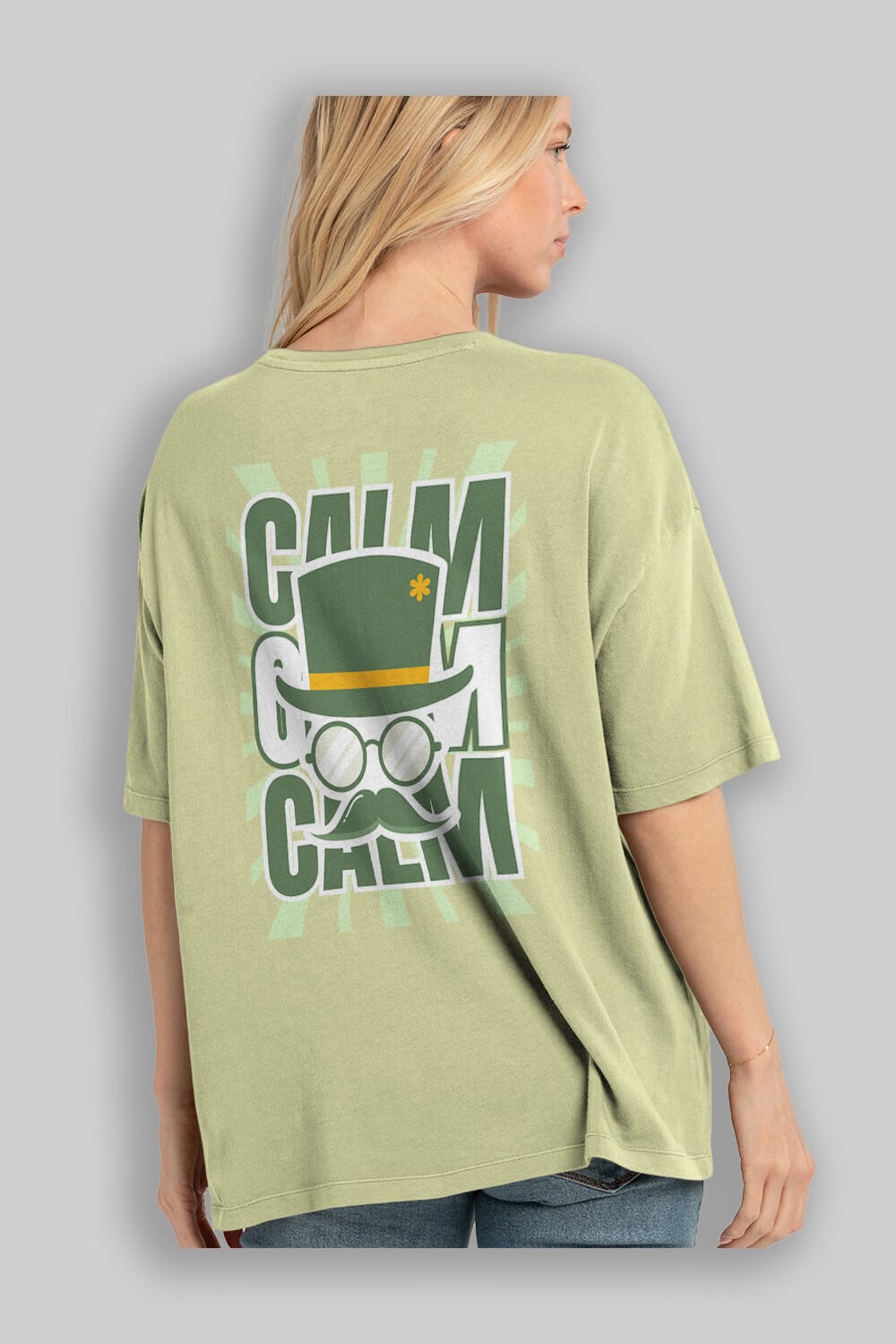 Calm Yazılı Arka Baskılı Oversize t-shirt Erkek Kadın Unisex