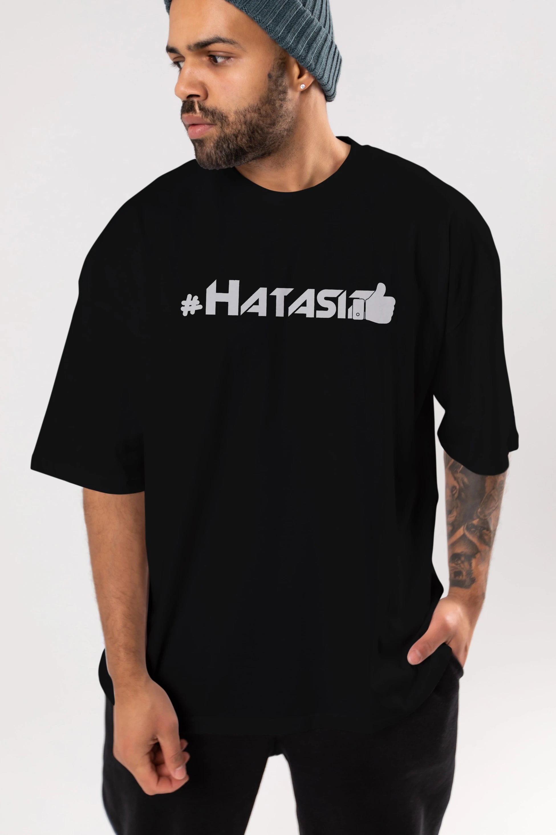 Hatasız Ön Baskılı Oversize t-shirt %100 pamuk Erkek Kadın Unisex