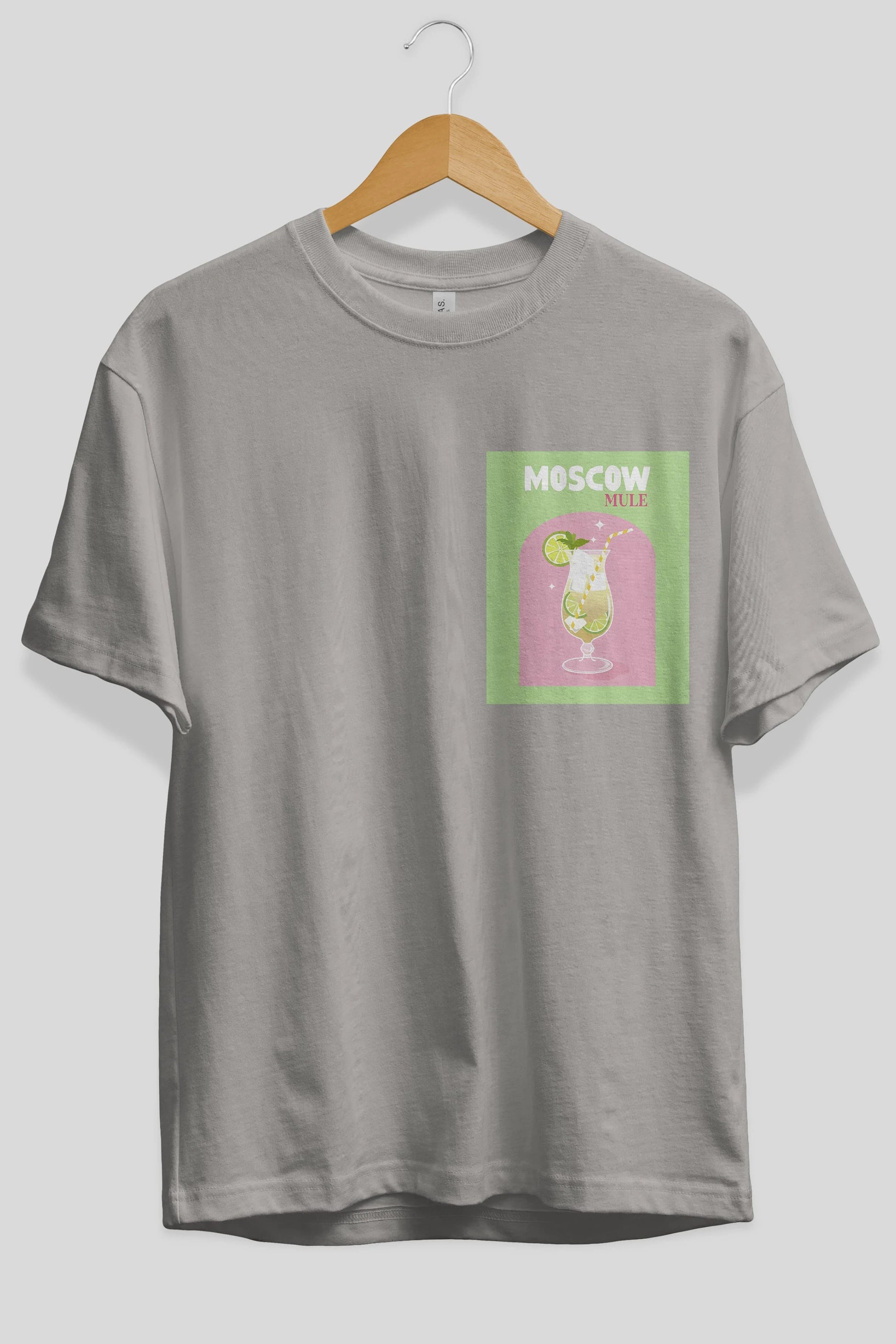 Moscow Mule 5 Ön Sol Baskılı Oversize t-shirt Erkek Kadın Unisex %100 Pamuk Bisiklet Yaka tişort