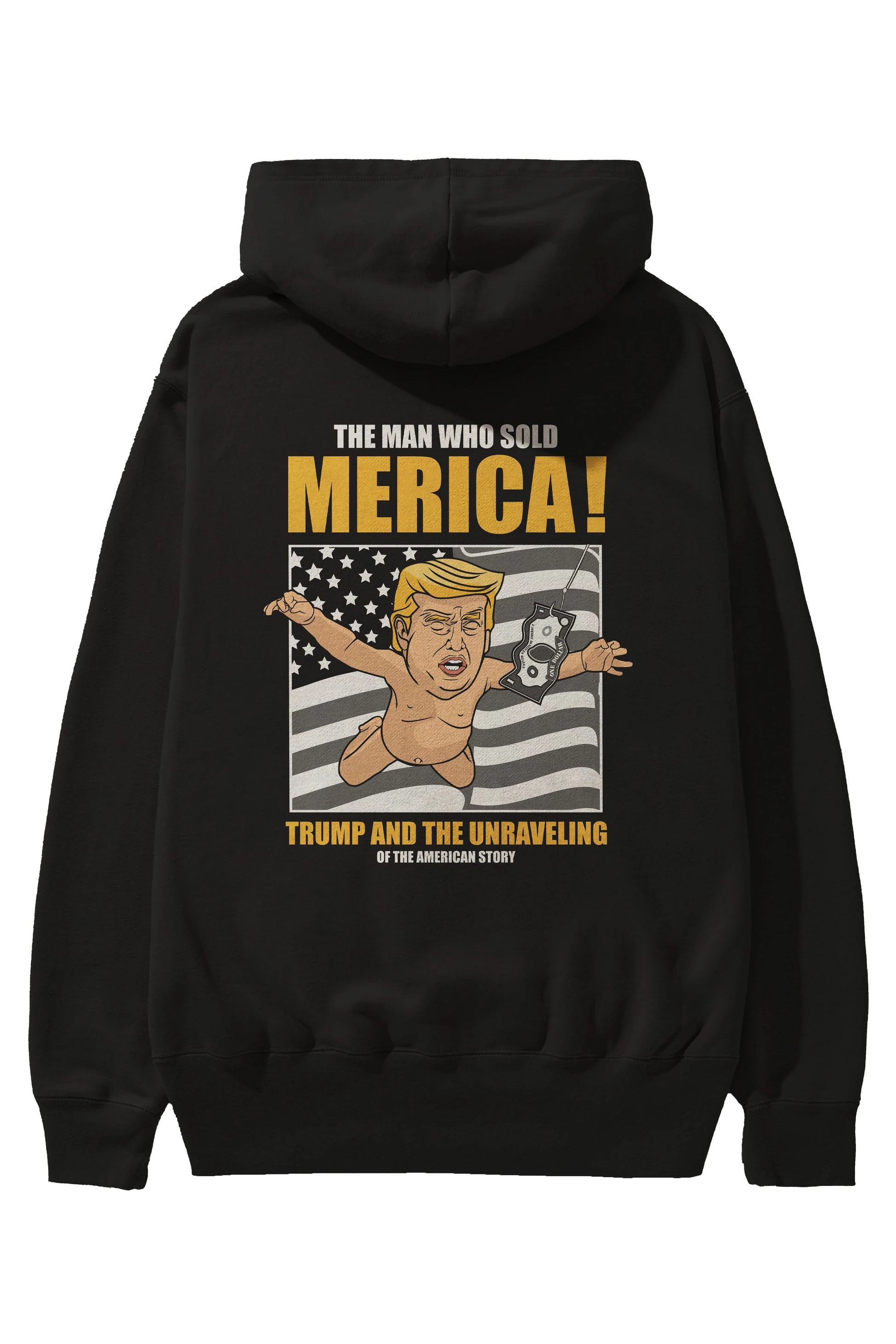 Trump Nirvana Arka Baskılı Hoodie Oversize Kapüşonlu Sweatshirt Erkek Kadın Unisex