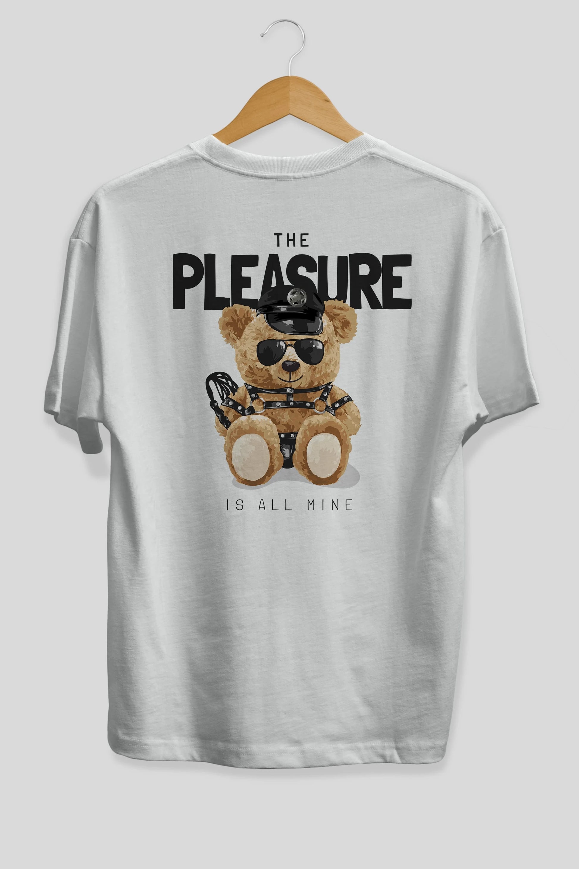 Teddy Bear The Pleasure Arka Baskılı Oversize t-shirt Erkek Kadın Unisex %100 Pamuk