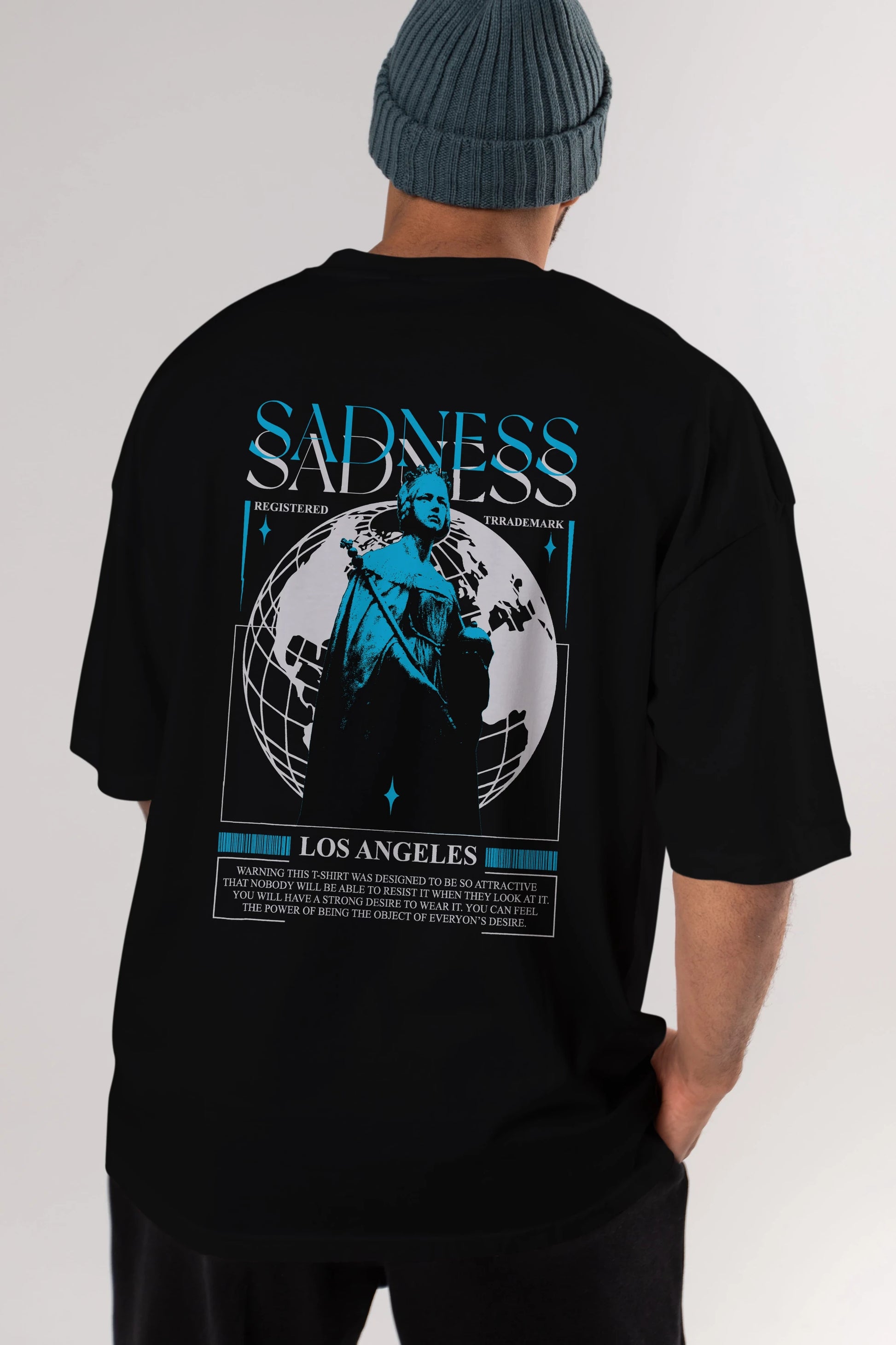 Sadness Los Angeles Arka Baskılı Oversize t-shirt Erkek Kadın Unisex