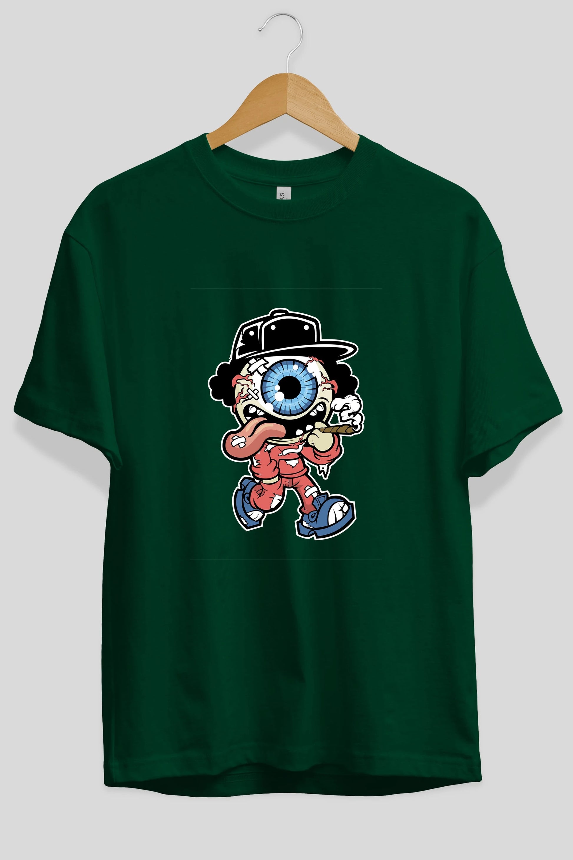 Eyeball Monster Ön Baskılı Oversize t-shirt Erkek Kadın Unisex %100 Pamuk tişort