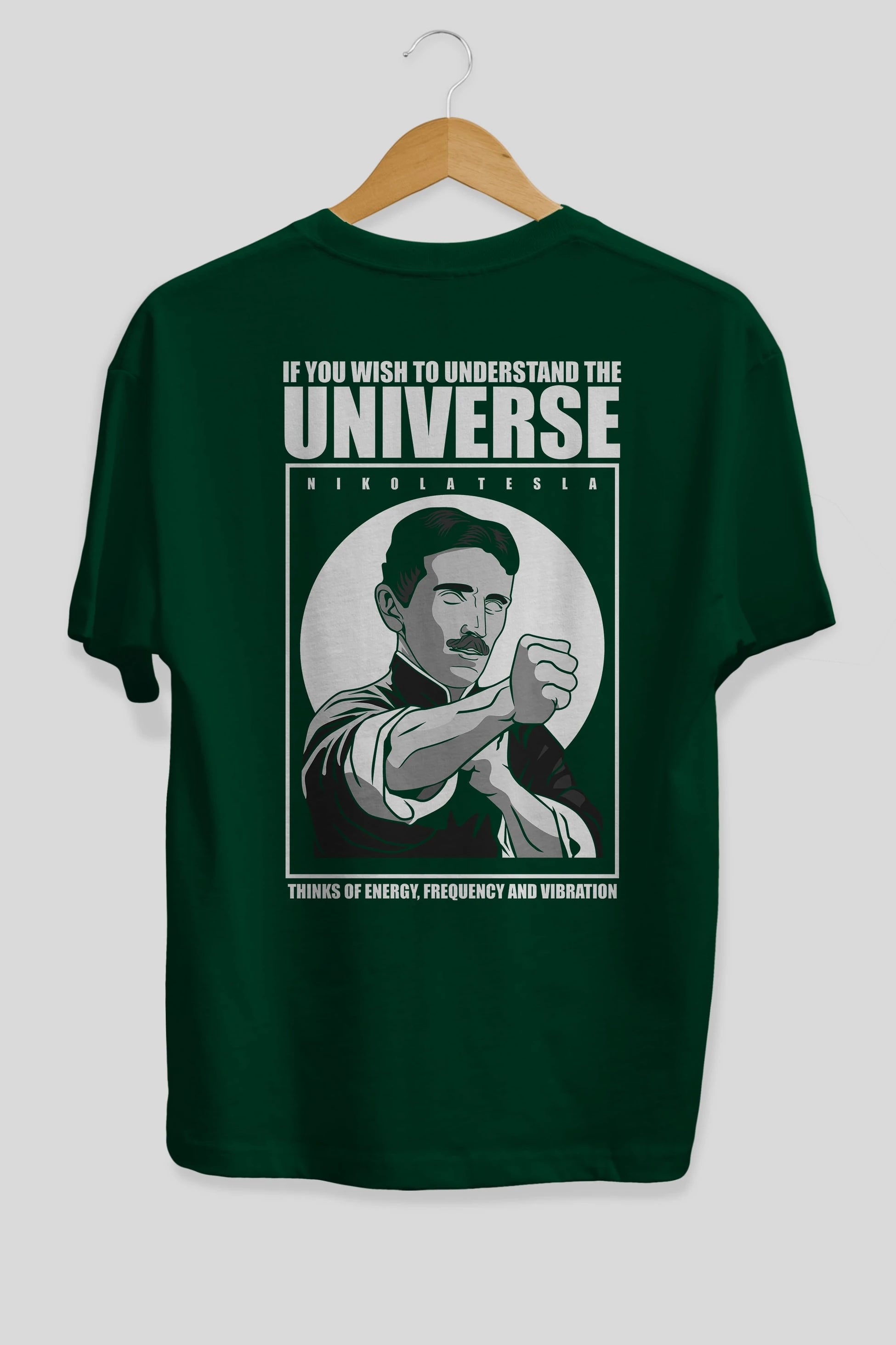 Nicola Tesla Ip Man Arka Baskılı Oversize t-shirt Erkek Kadın Unisex %100 Pamuk tişort