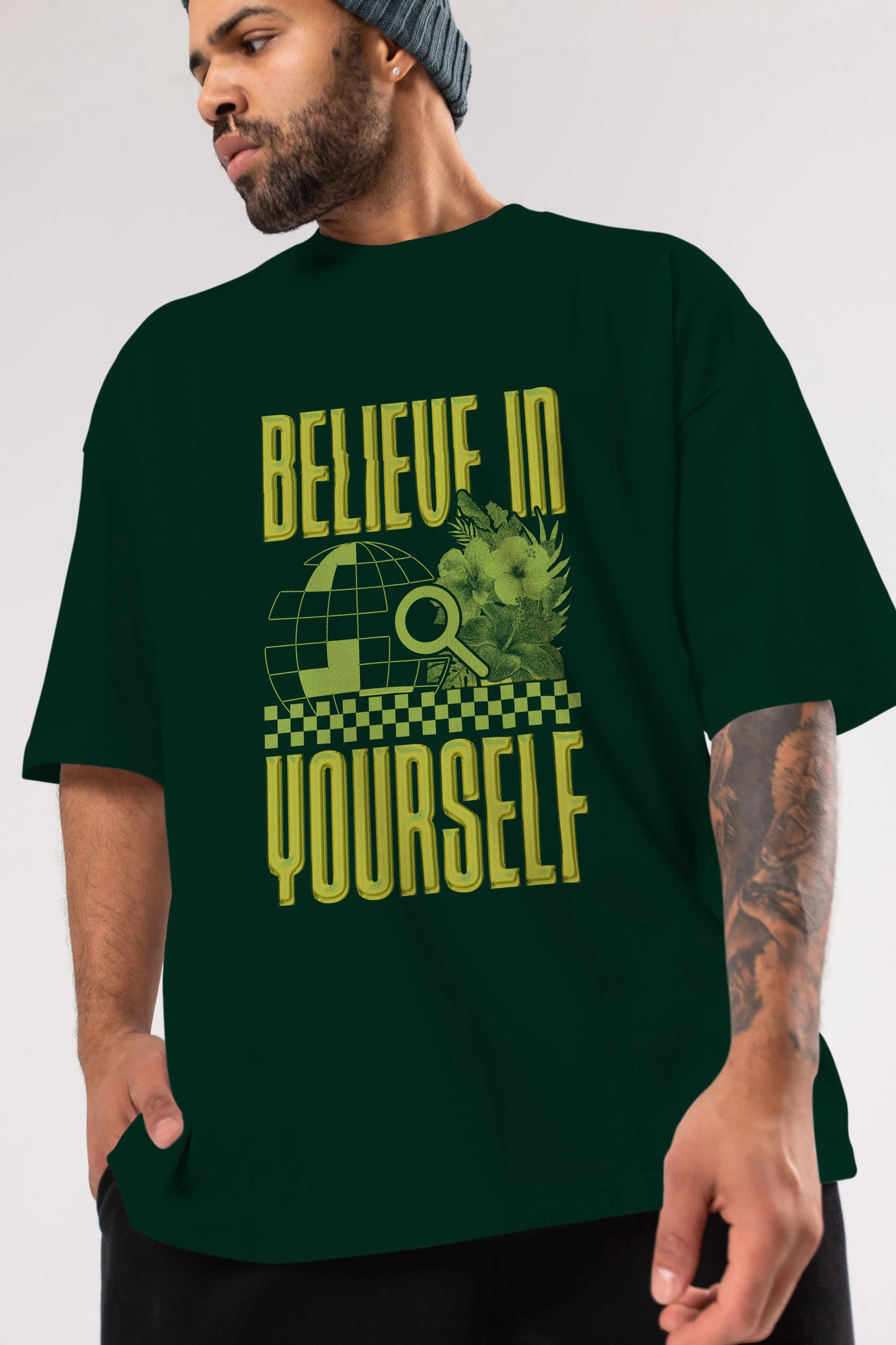 Believe in yourself Ön Baskılı Oversize t-shirt Erkek Kadın Unisex