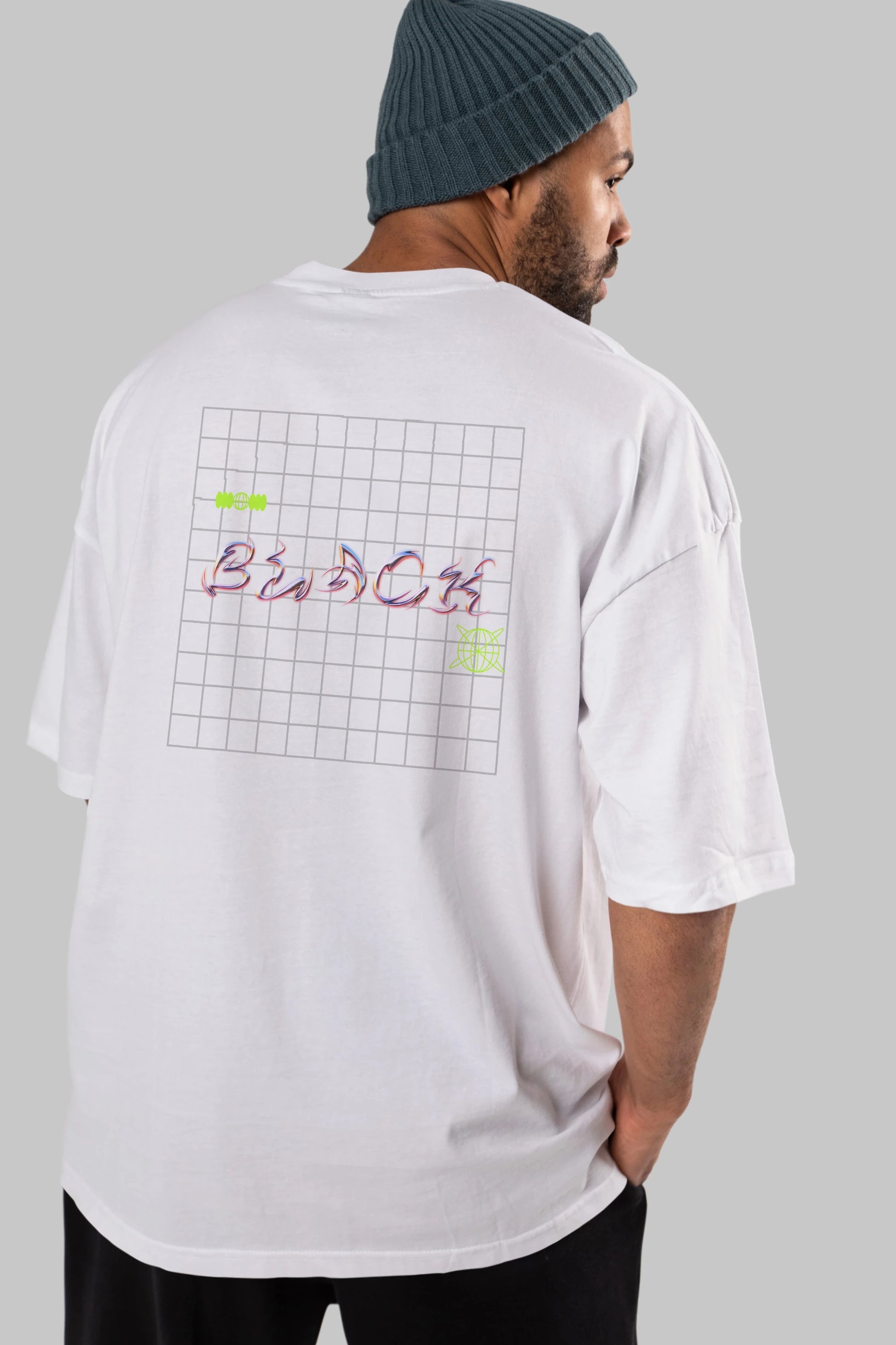 Black Yazılı Arka Baskılı Oversize t-shirt Erkek Kadın Unisex
