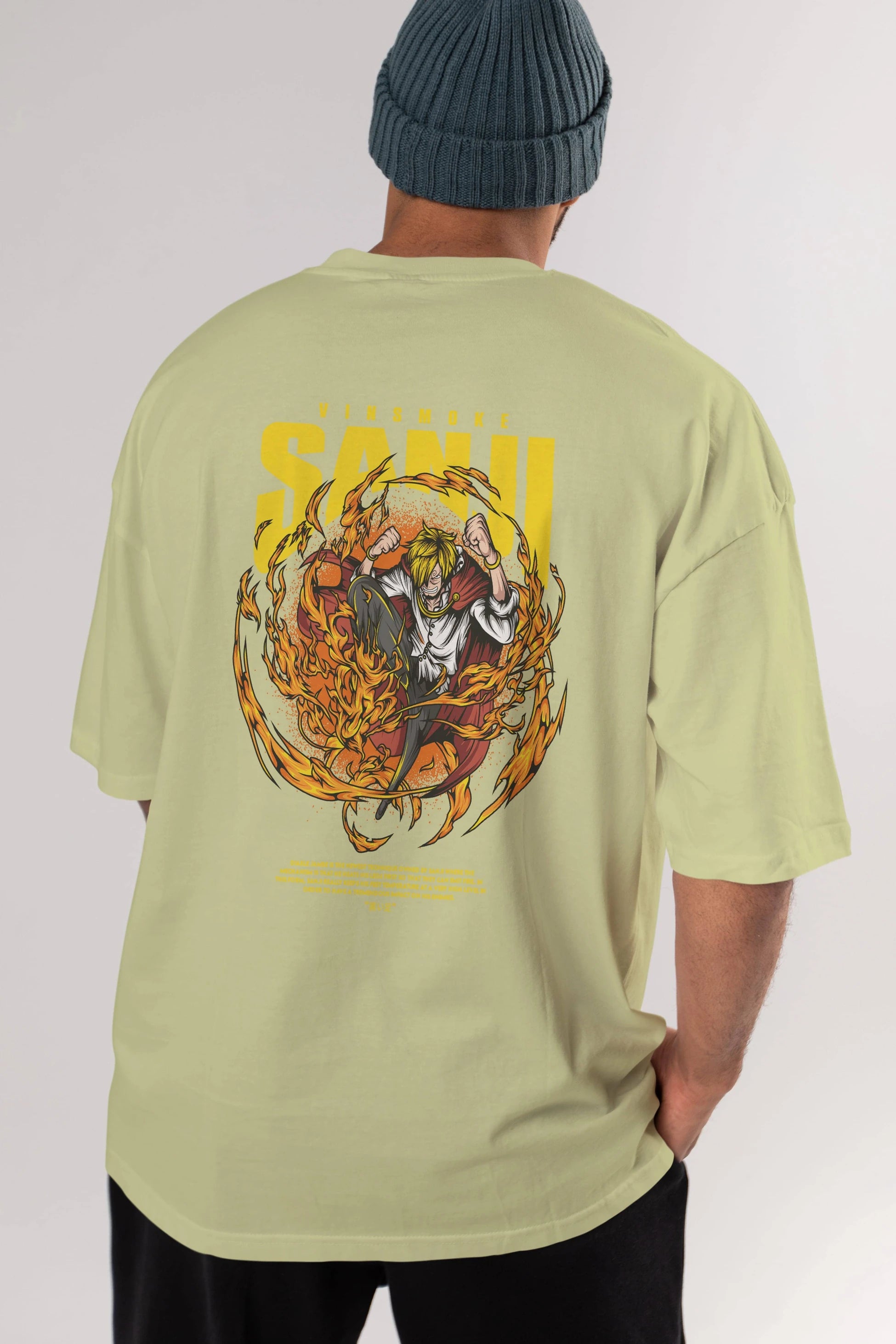 Vinsmoke Sanji Anime Arka Baskılı Oversize t-shirt Erkek Kadın Unisex