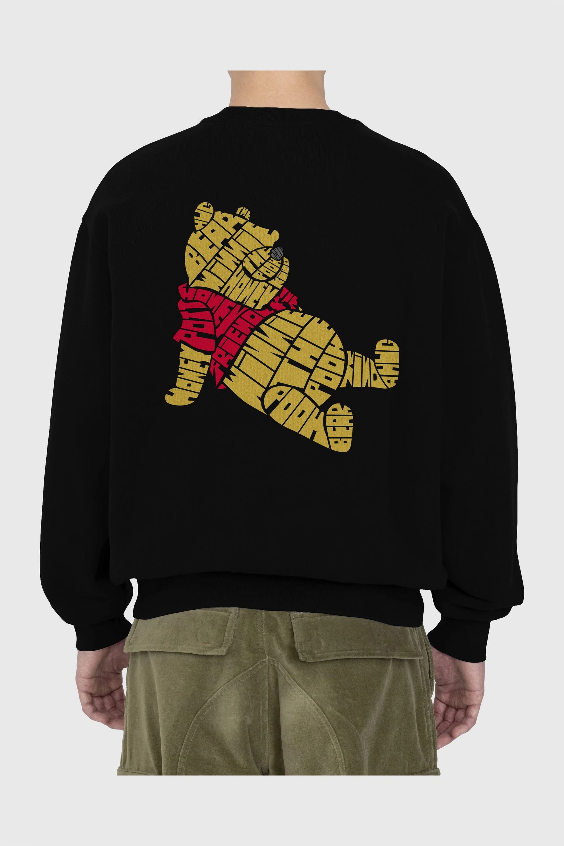 Winnie The Pooh Arka Baskılı Oversize Sweatshirt Erkek Kadın Unisex