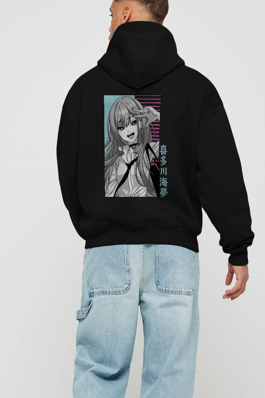 Marin Kitagawa 1 Anime Arka Baskılı Hoodie Oversize Kapüşonlu Sweatshirt Erkek Kadın Unisex