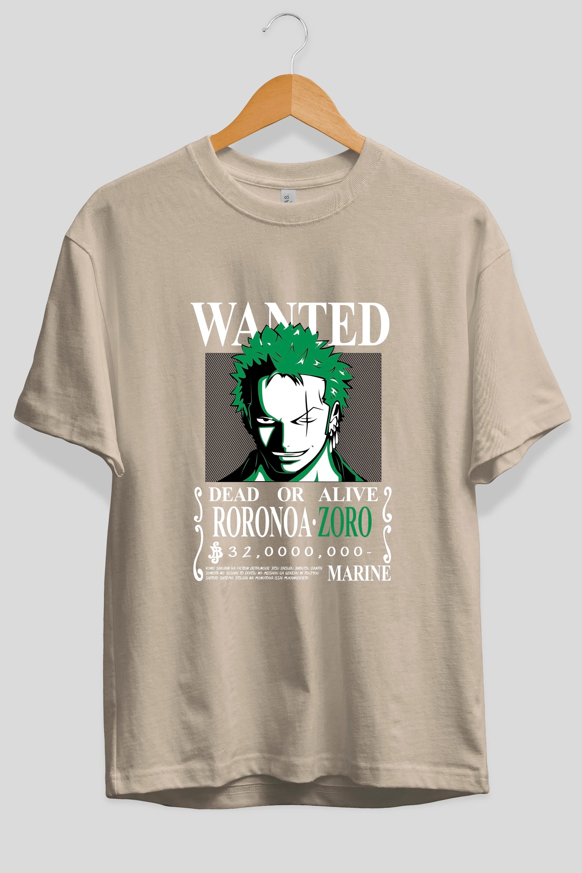 Roronoa Zoro Anime Ön Baskılı Oversize t-shirt Erkek Kadın Unisex