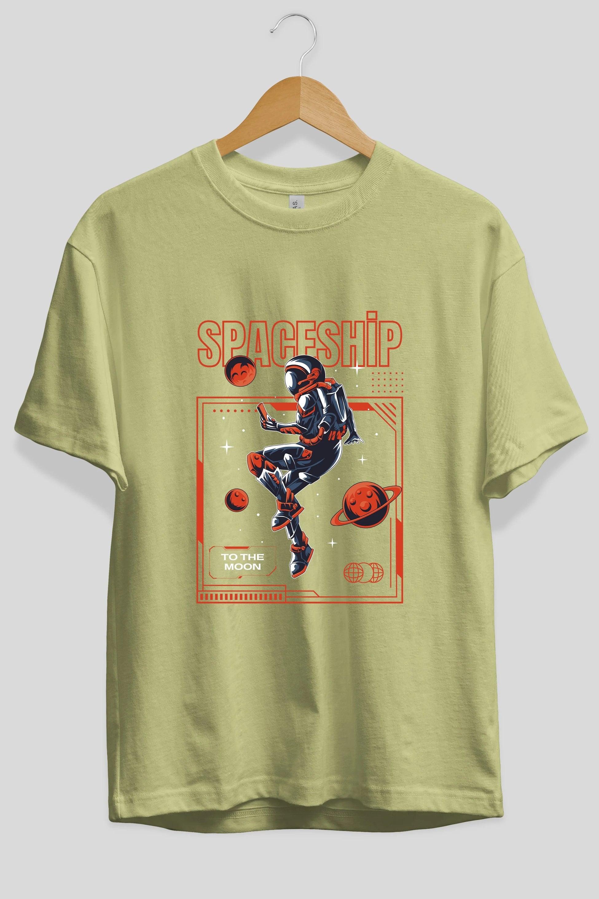Spaceship Ön Baskılı Oversize t-shirt Erkek Kadın Unisex